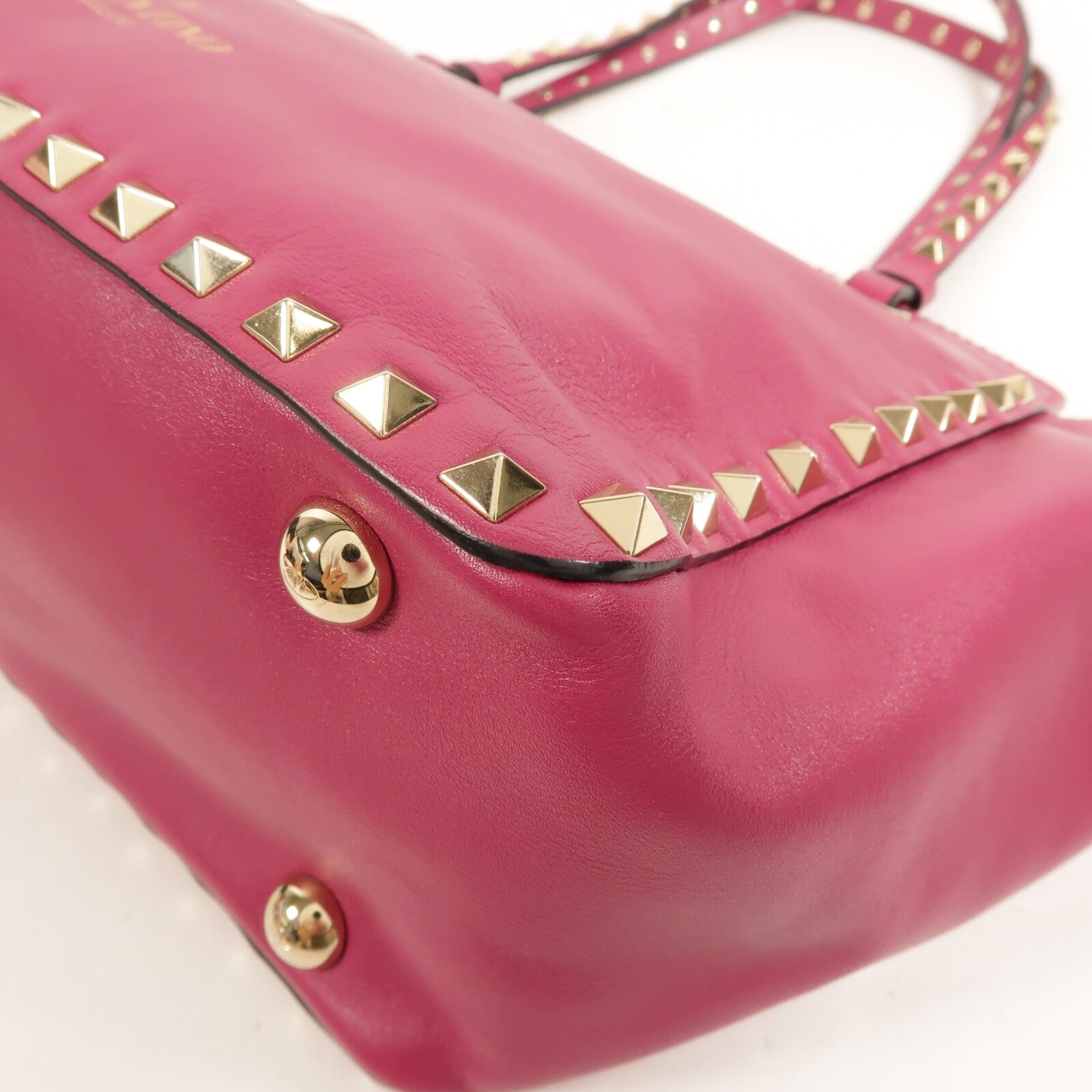 Valentino 牛皮皮革Rockstud Top Handle手挽肩背兩用袋