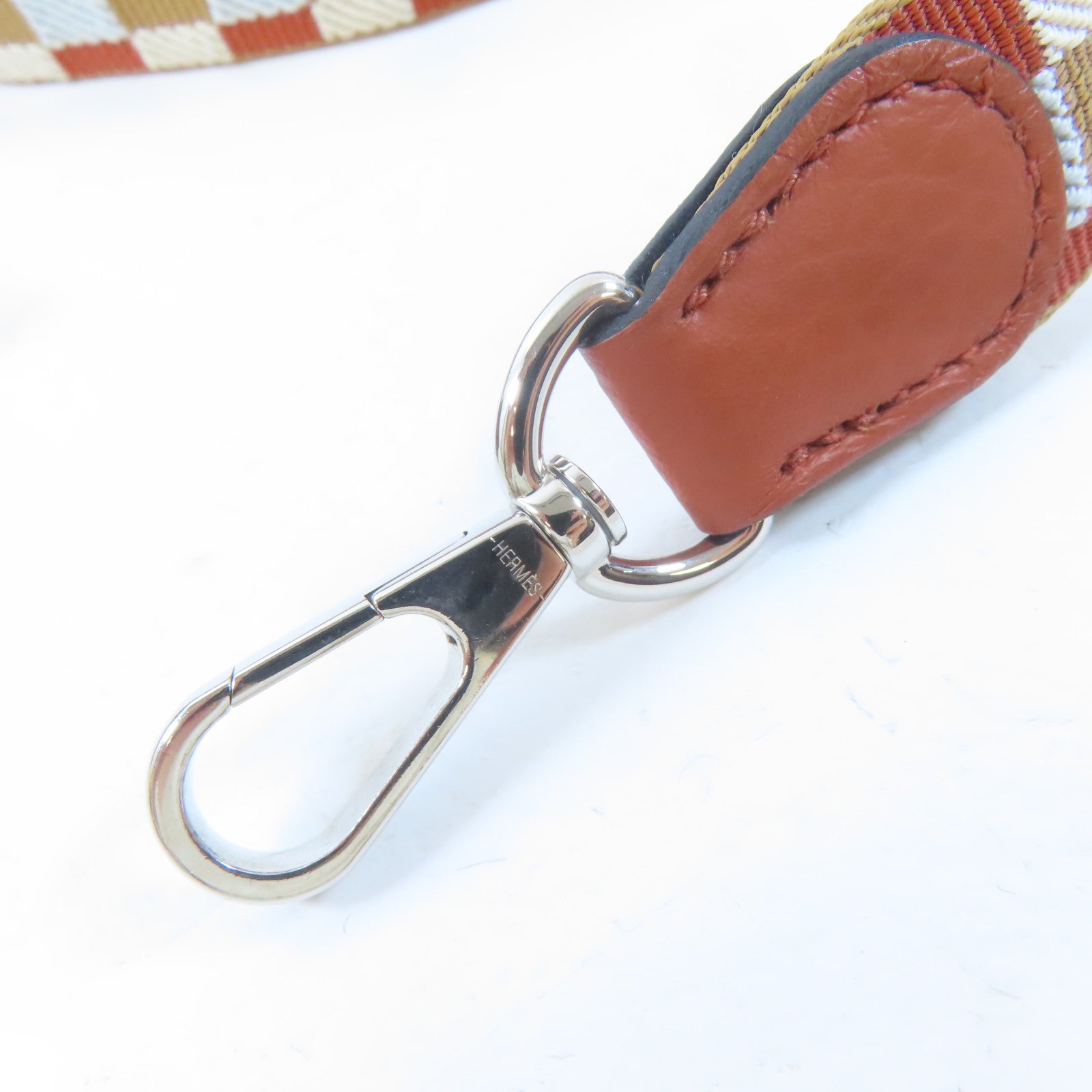 HERMES 【激減優惠】Clemence皮革Mini Evelyne銀扣肩背袋Cuivre/啡色