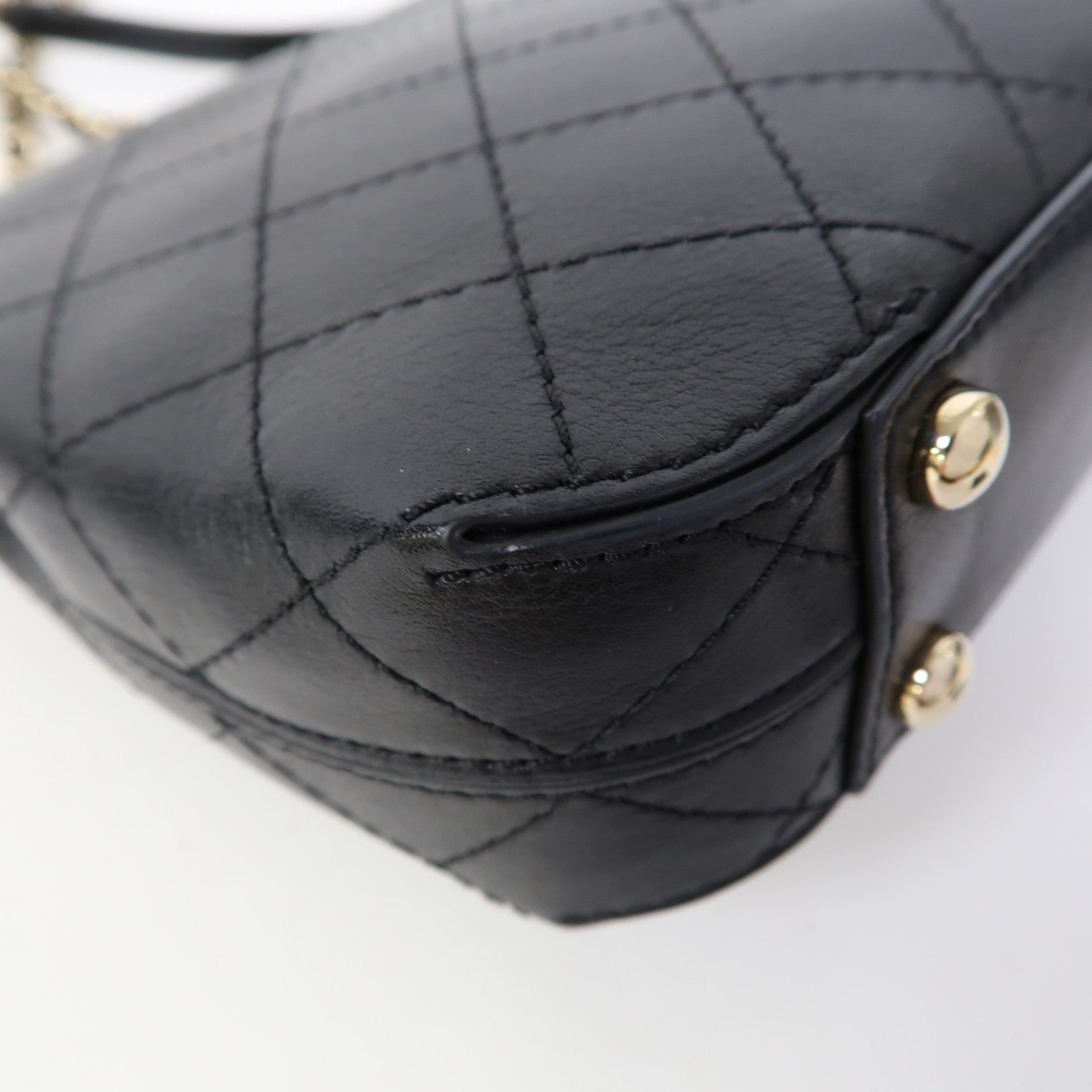 CHANEL 【激減優惠】菱格牛皮皮革Chain Shoulder Bag金扣鏈帶肩背袋黑色