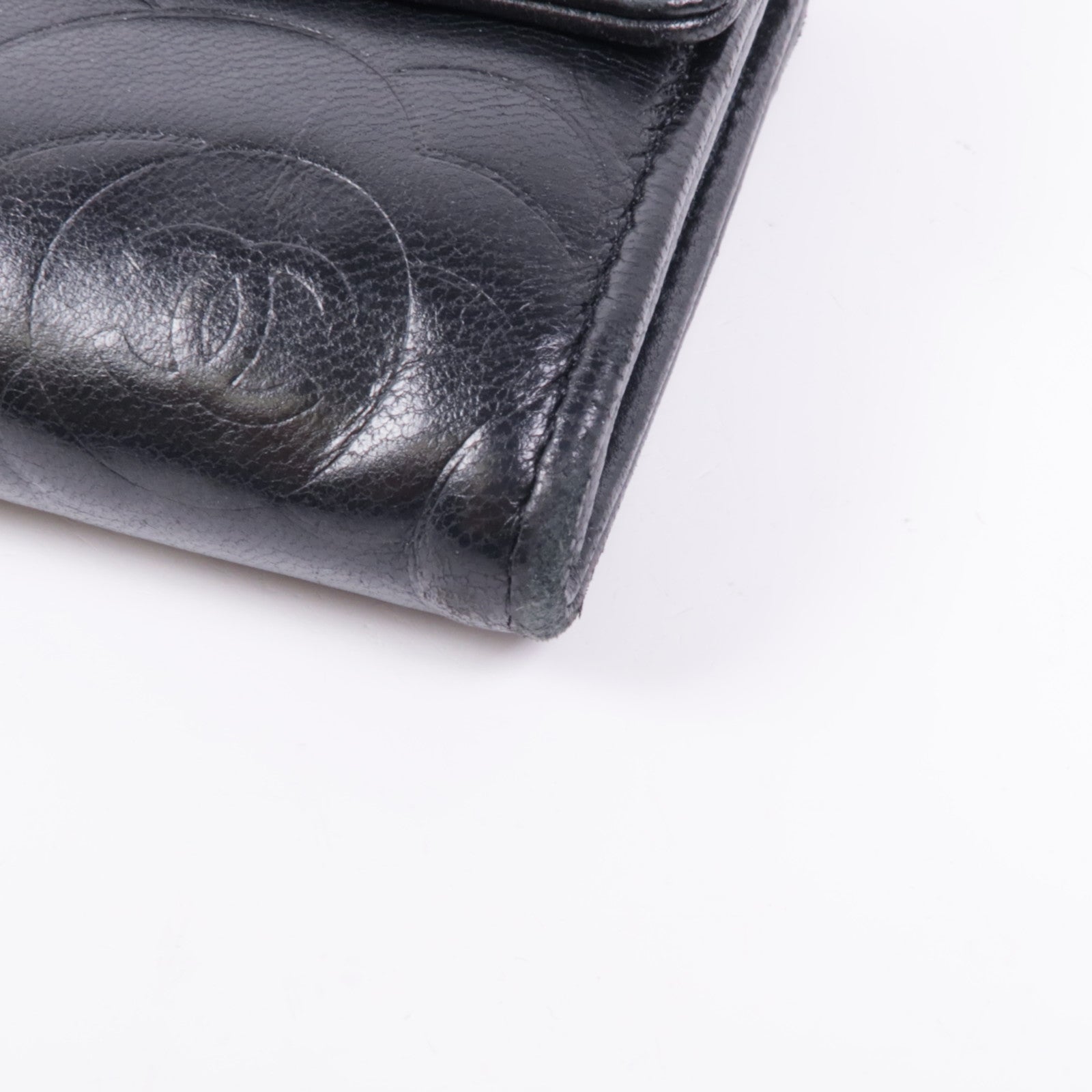 CHANEL 羊皮皮革Long Wallet銀扣長錢包