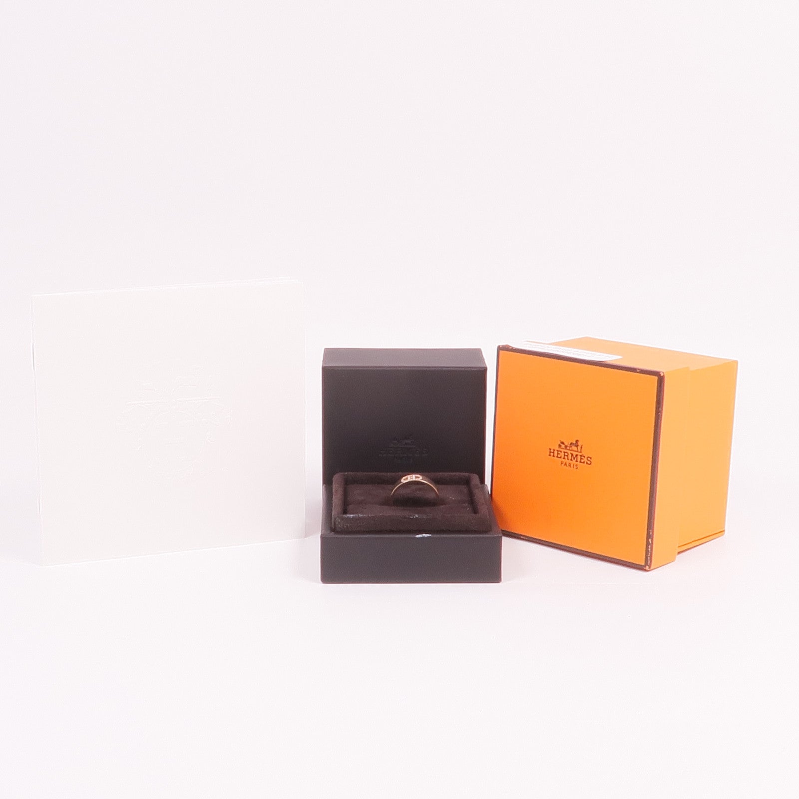 HERMES 18K玫瑰金H d'Ancre Ring鑽石戒指Hermes#54/US#6.75