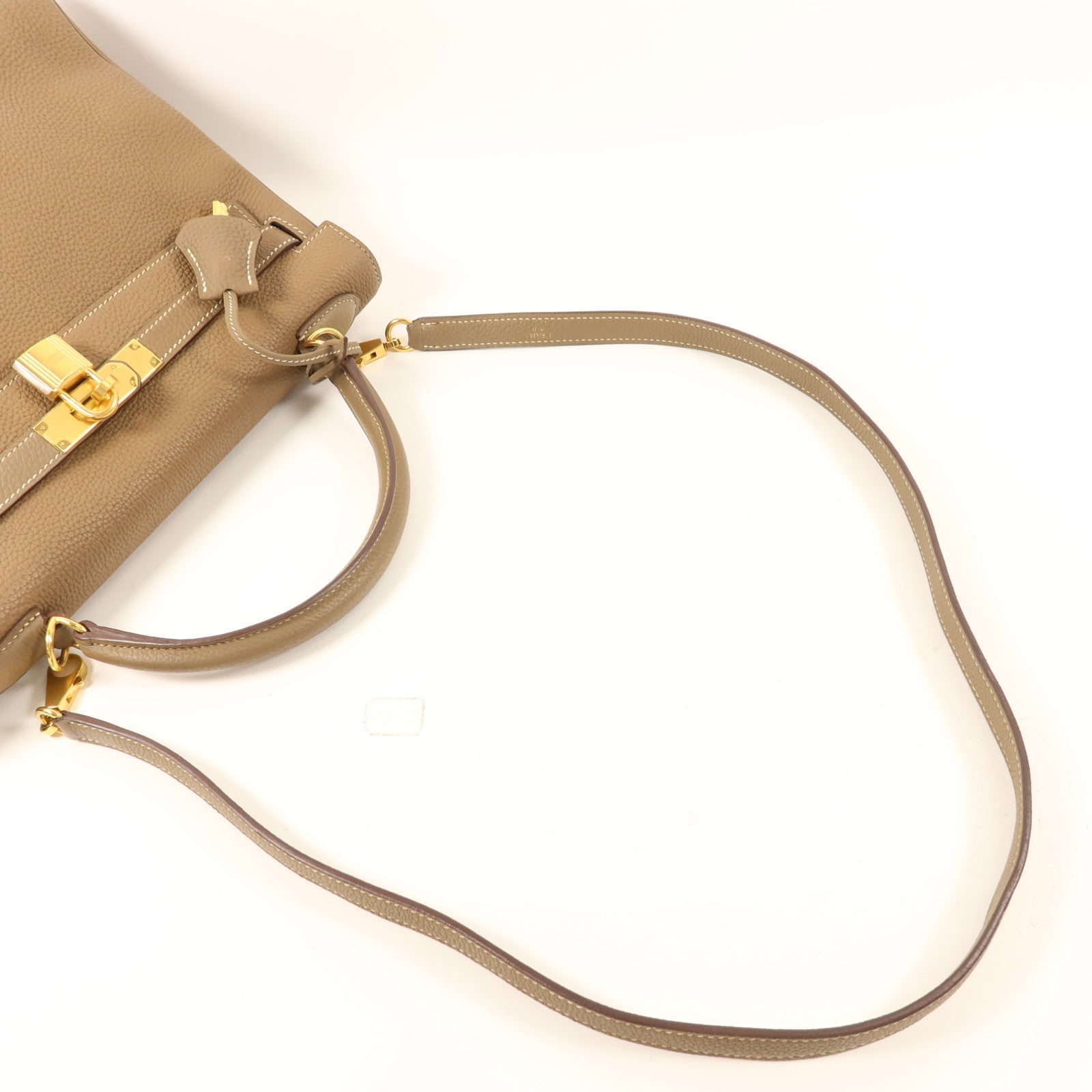 HERMES Togo皮革Kelly 32金扣手挽肩背兩用袋Etoupe