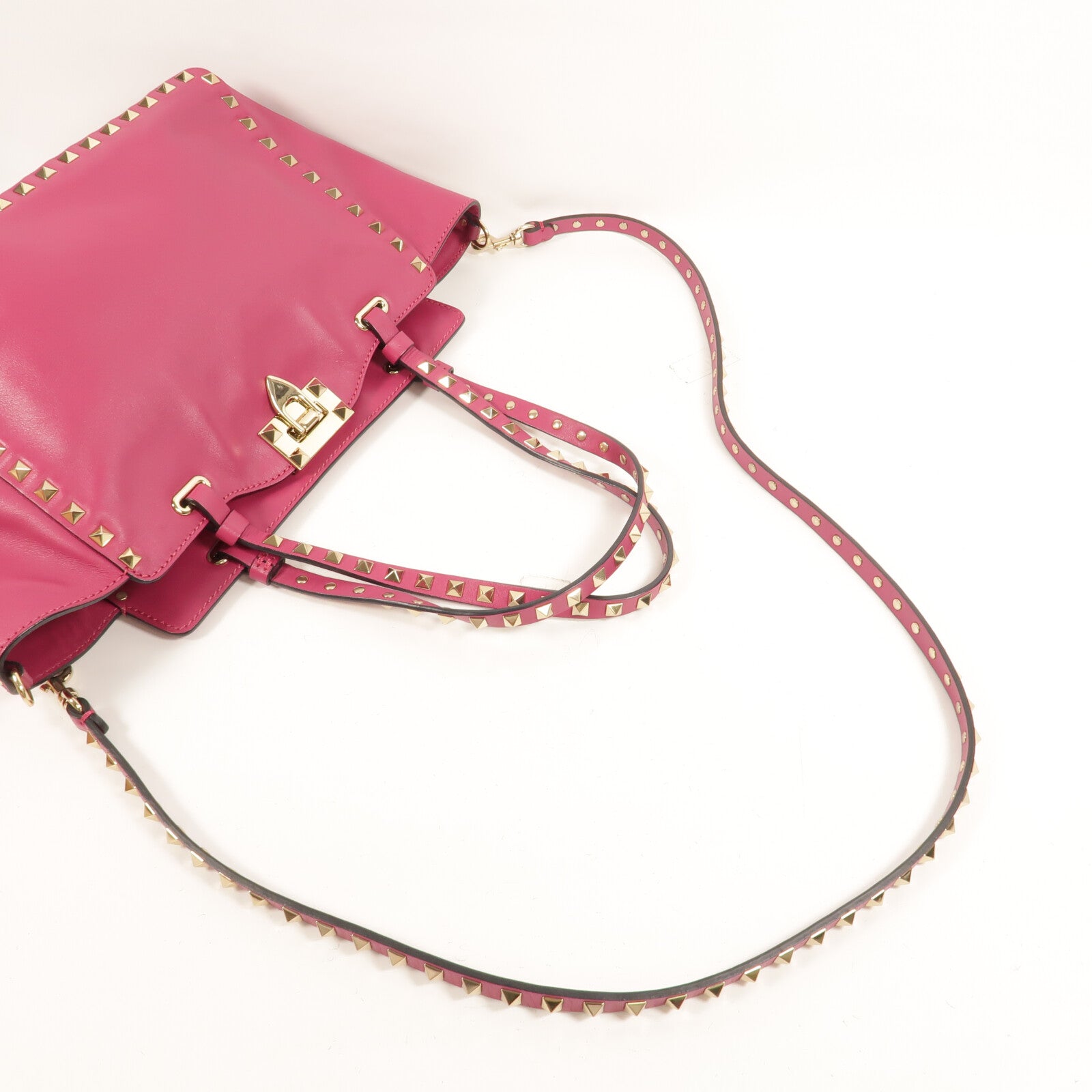 Valentino 牛皮皮革Rockstud Top Handle手挽肩背兩用袋
