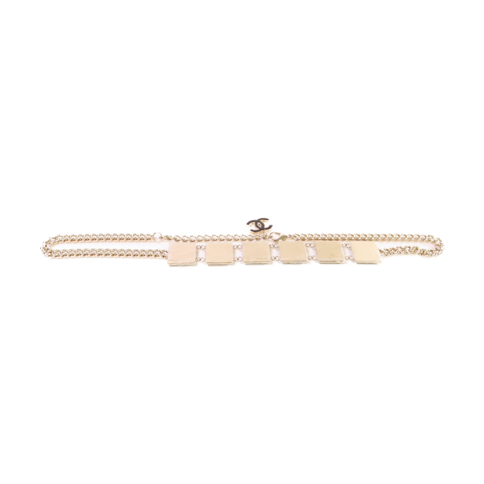 CHANEL 金屬Chain Belt金扣腰鏈黑色/金色