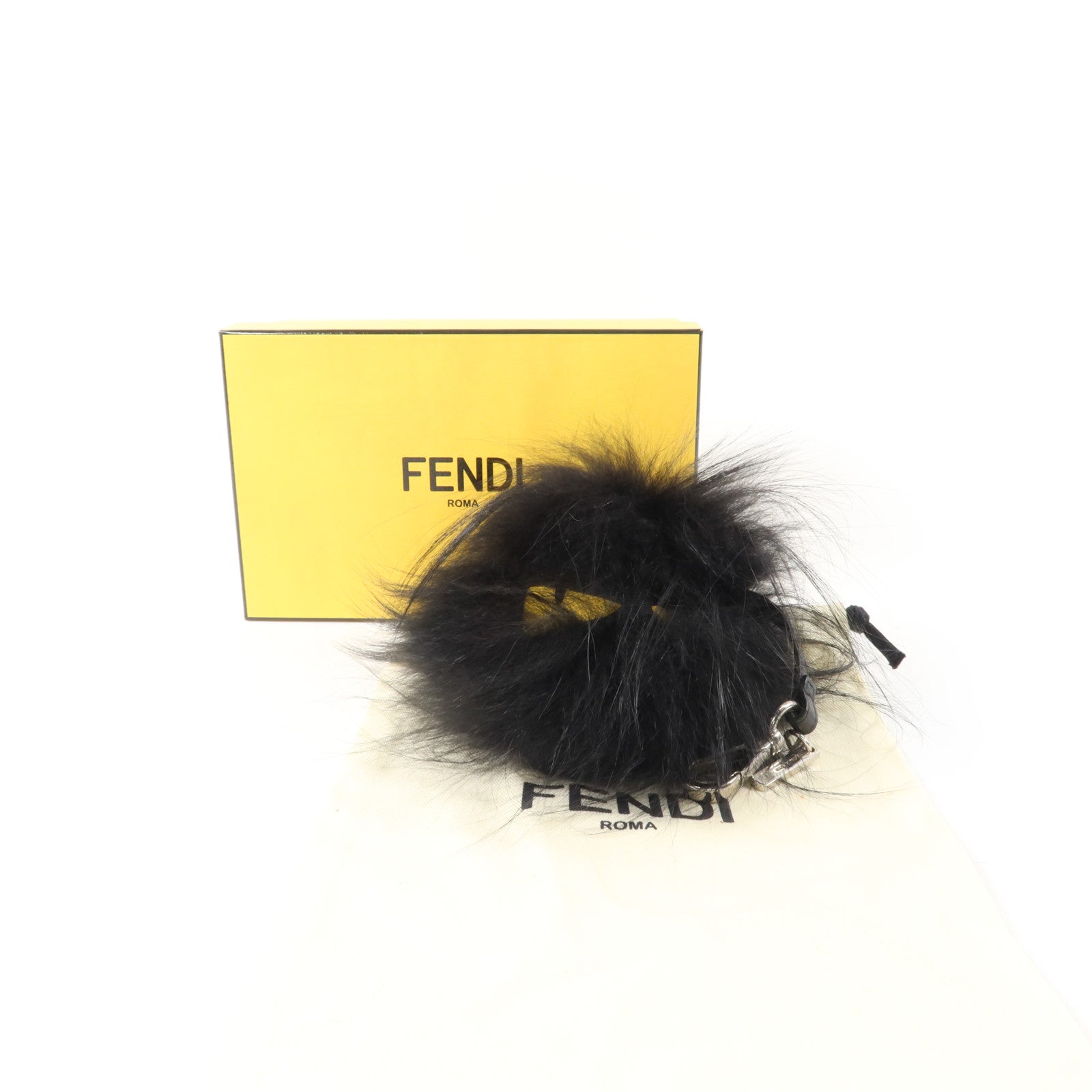 FENDI 狐狸毛/牛皮皮革Monster Charm掛飾