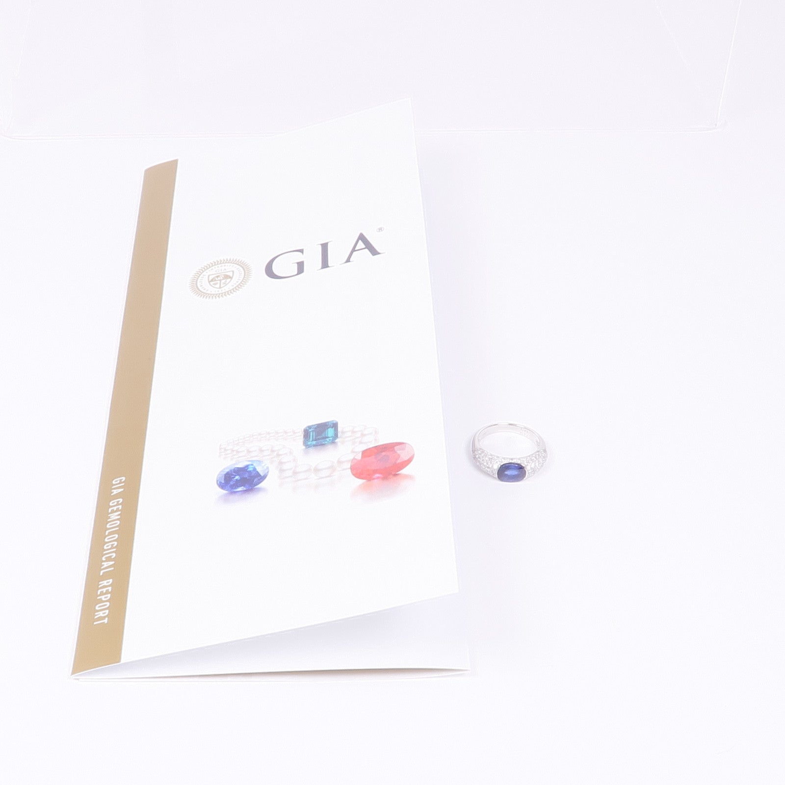 JEWELRY PT900鉑金Sapphire Diamond Ring藍寶石/鑽石戒指US#6
