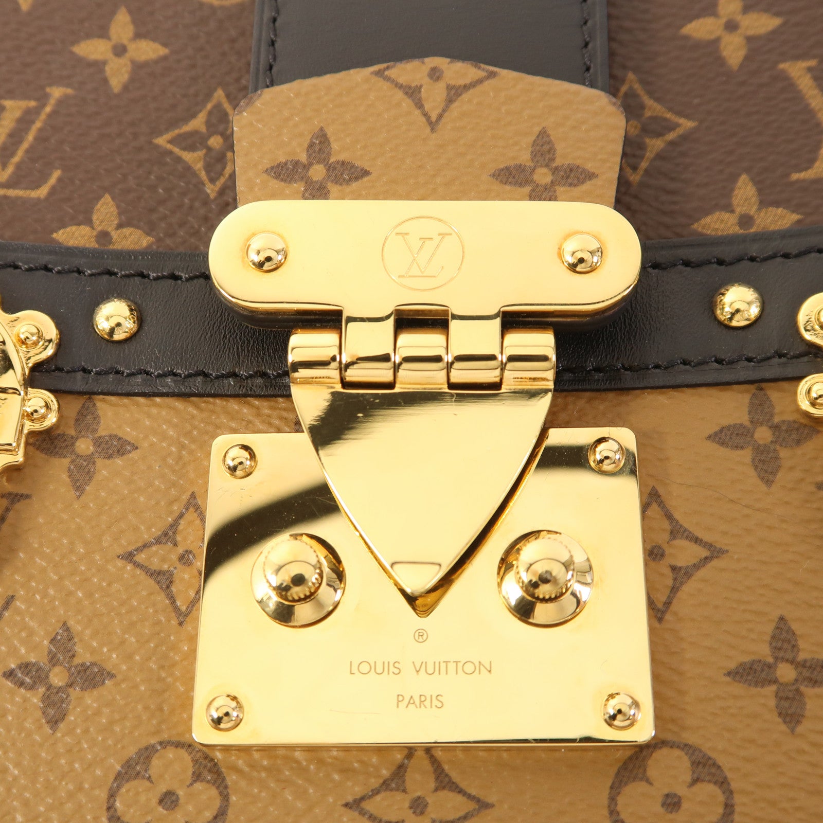 LOUIS VUITTON LV GHW Trunk Clutch Shoulder Bag M43596 Monogram Reverse Brown