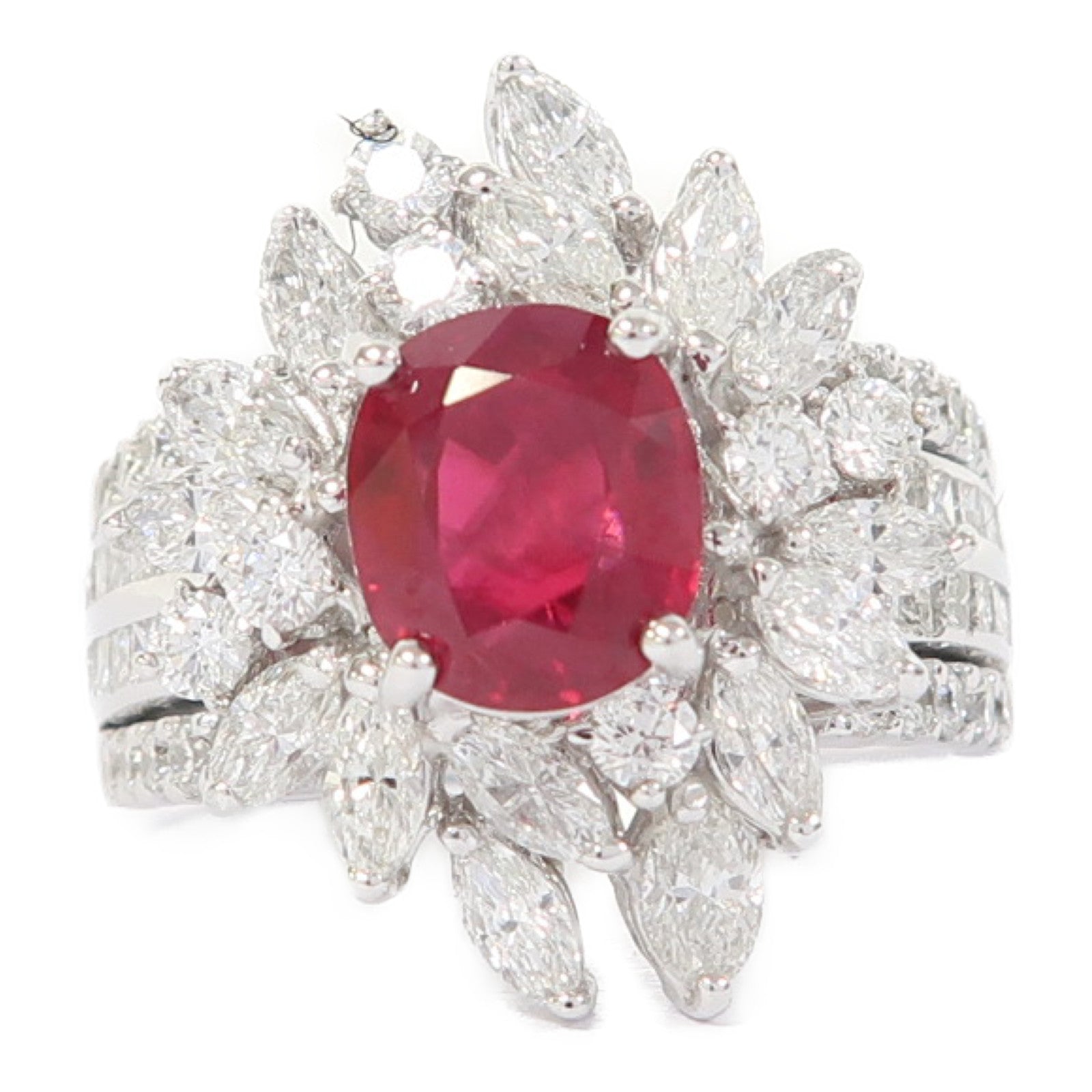 JEWELRY 18K白金Ruby Ring戒指US#6.5
