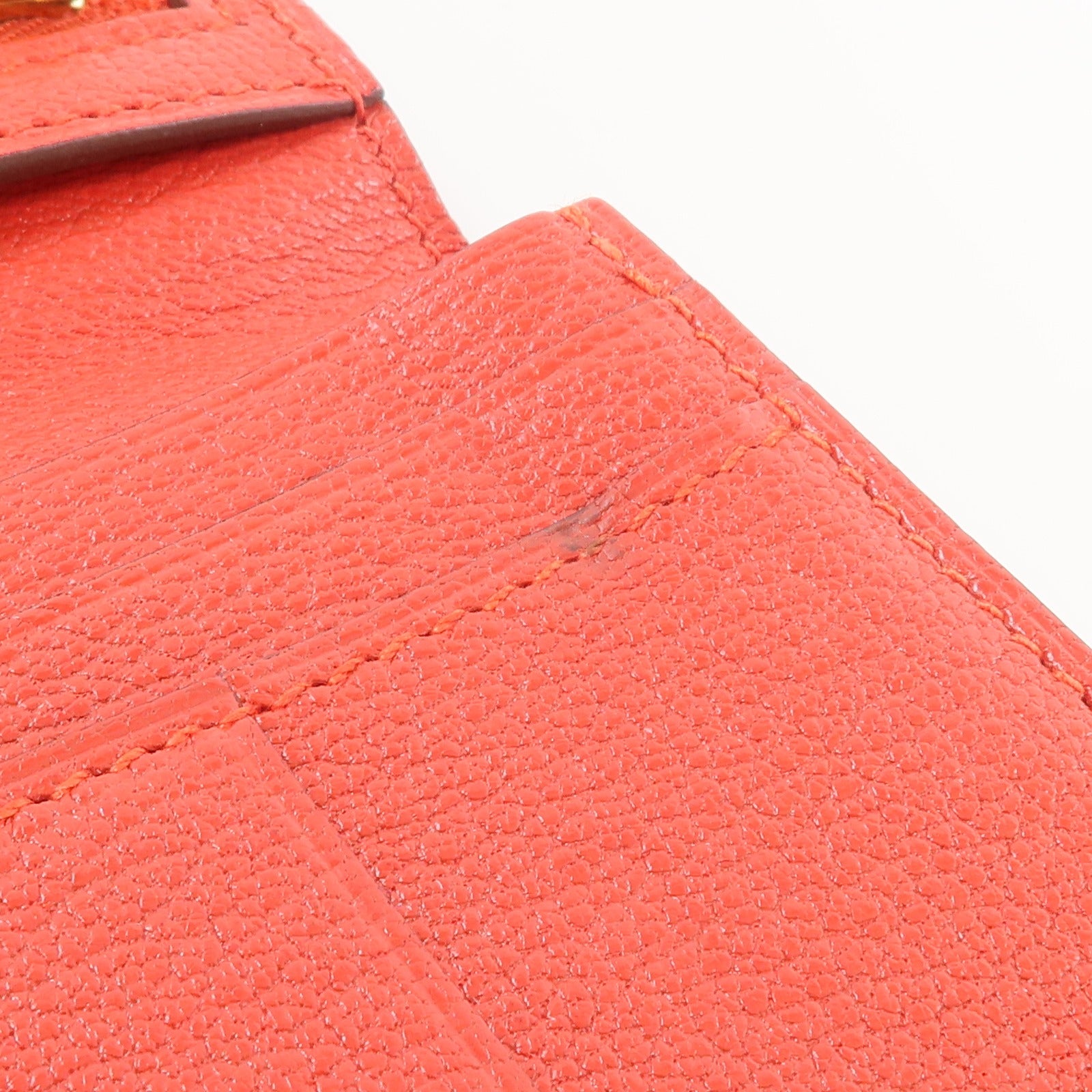 HERMES Chevre皮革Bearn Wallet長錢包Rouge de Coeur
