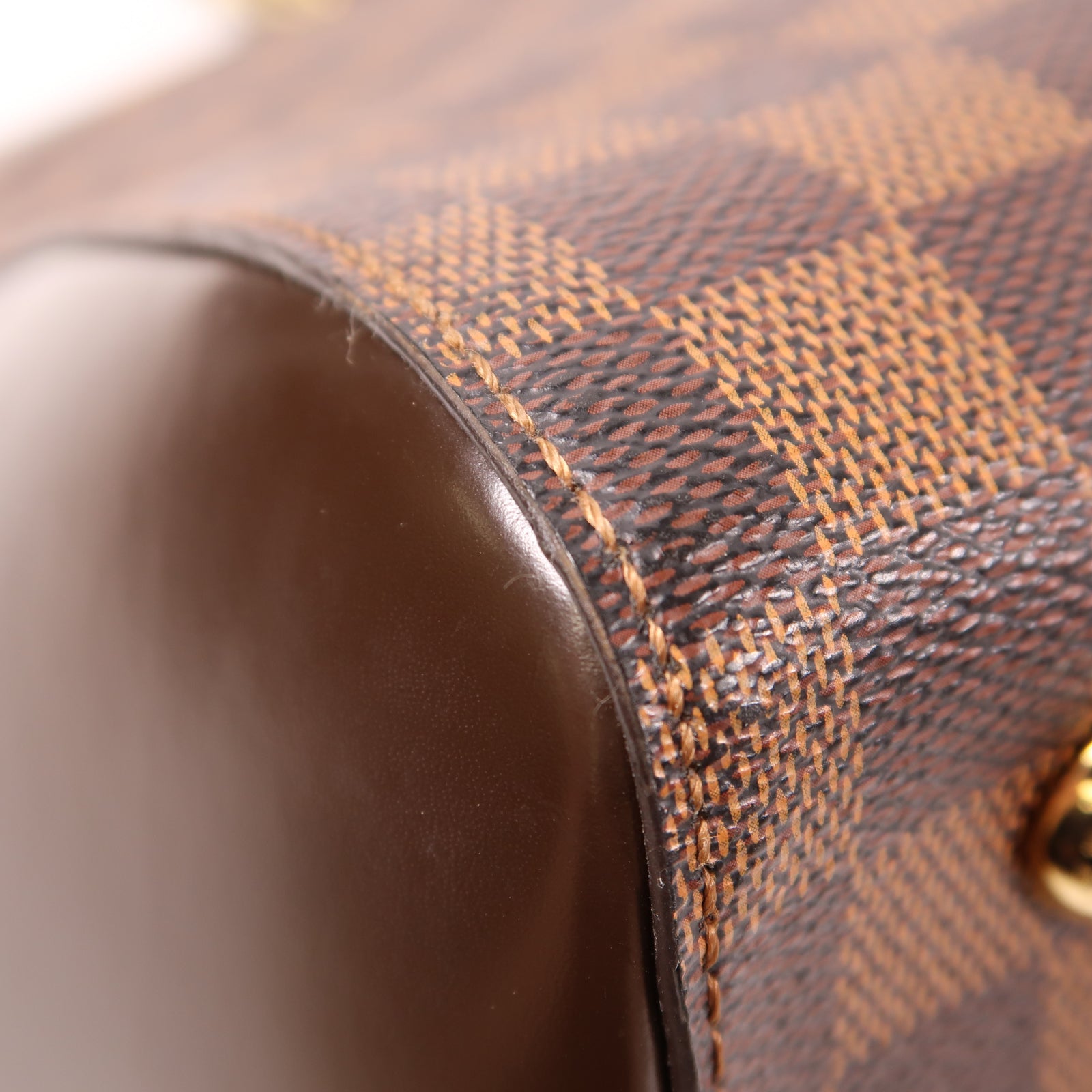 LOUIS VUITTON Damier Rivoli金扣手挽肩背兩用袋啡色