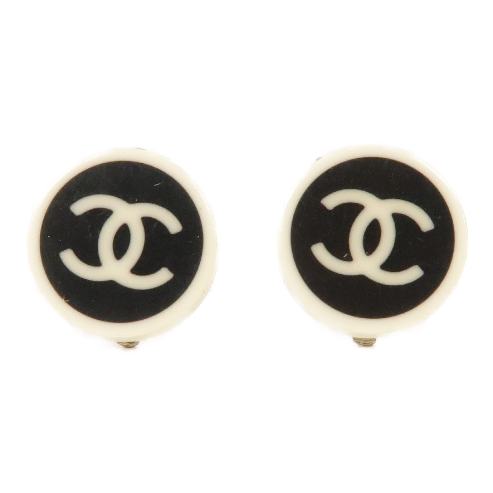 CHANEL PVC Earrings耳環白色/黑色