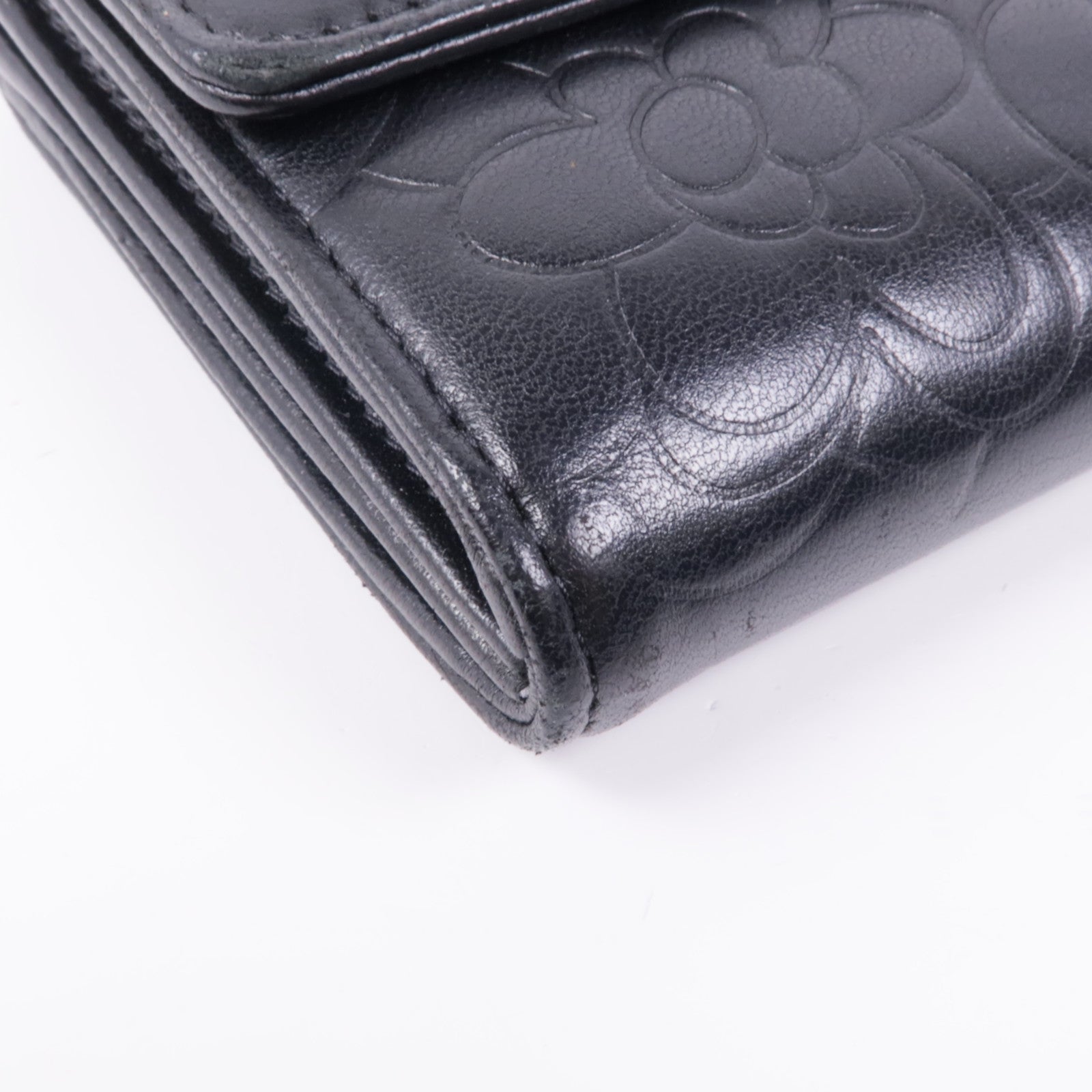 CHANEL 羊皮皮革Long Wallet銀扣長錢包