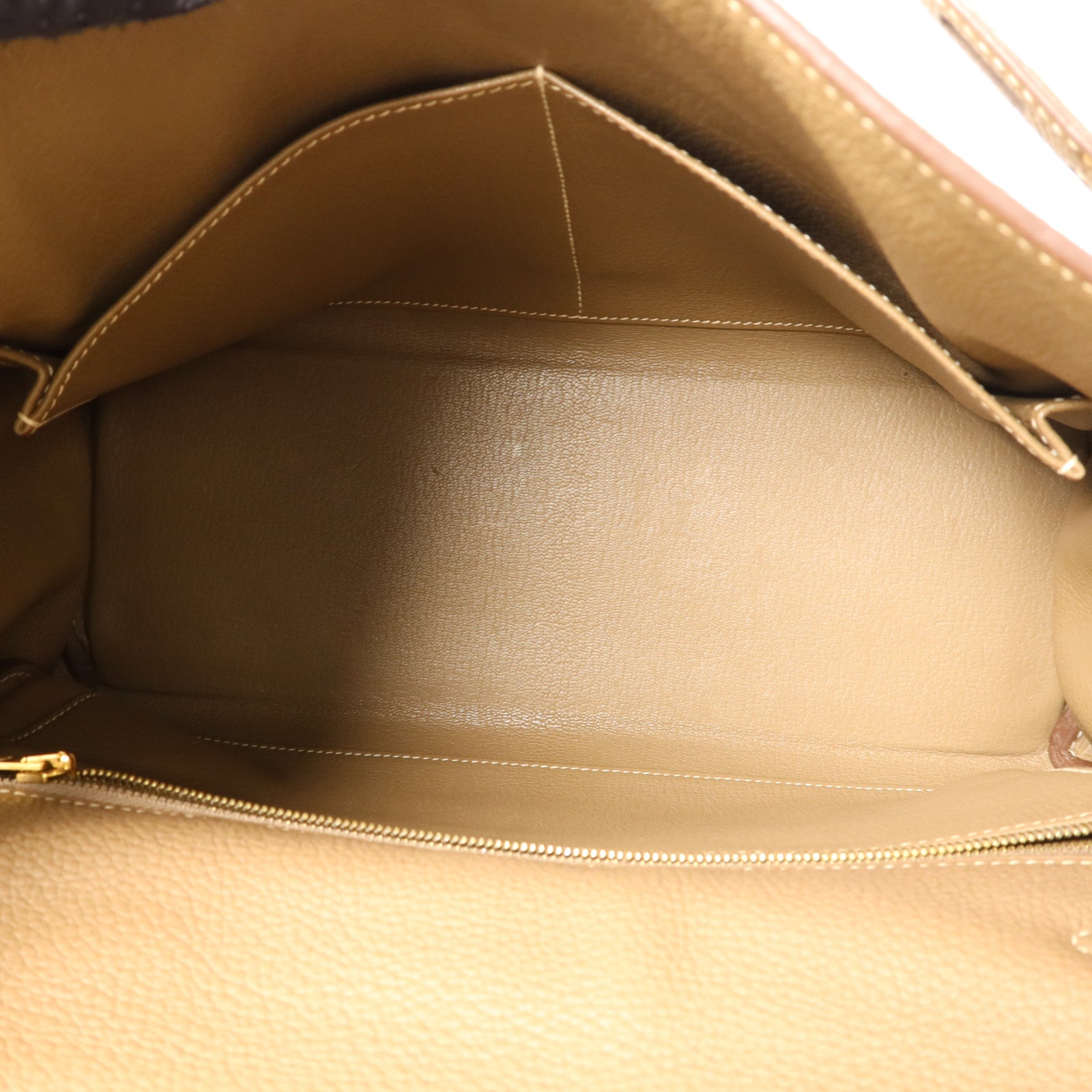 HERMES Togo皮革Kelly 32金扣手挽肩背兩用袋Etoupe