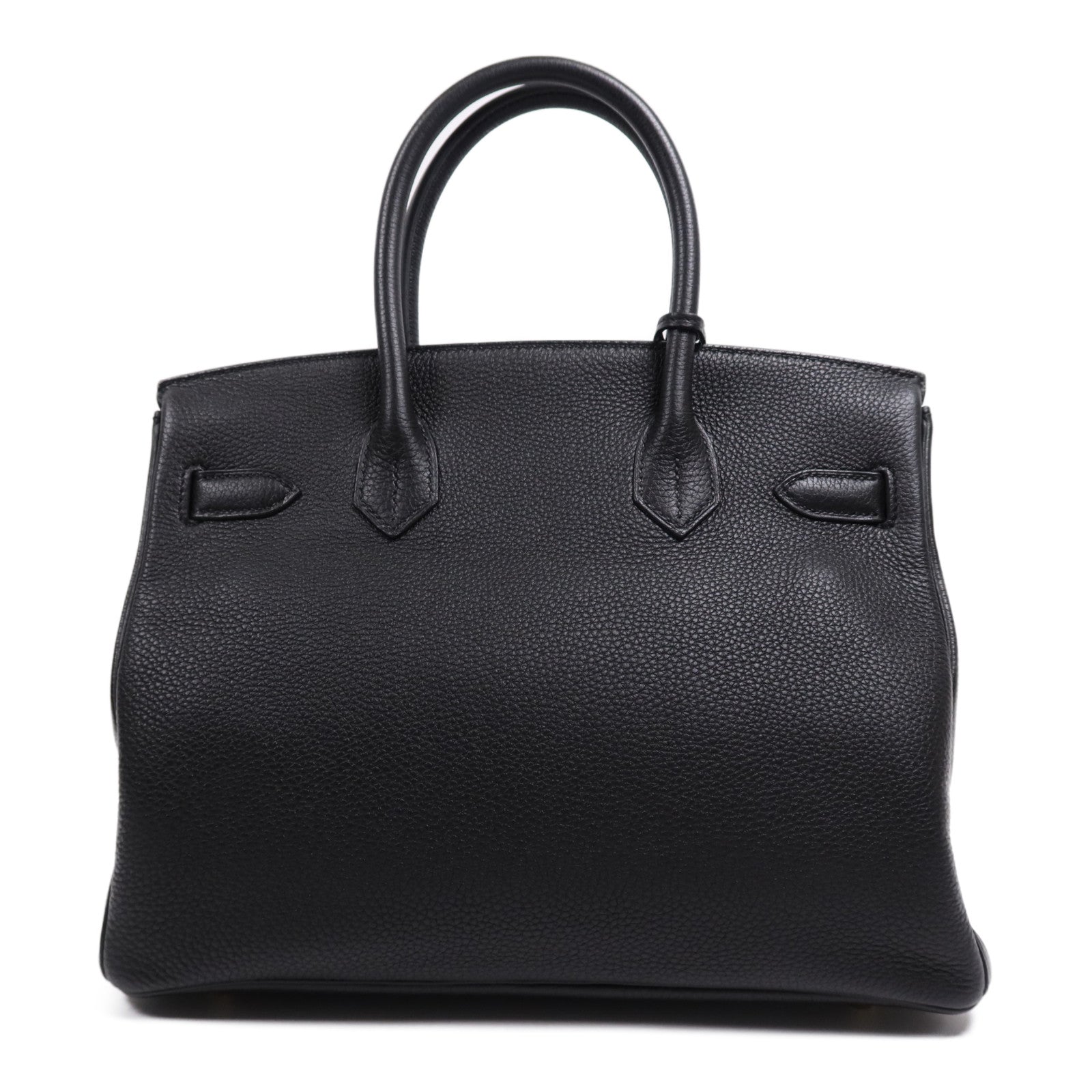 HERMES Clemence皮革Birkin 30金扣手挽袋Noir