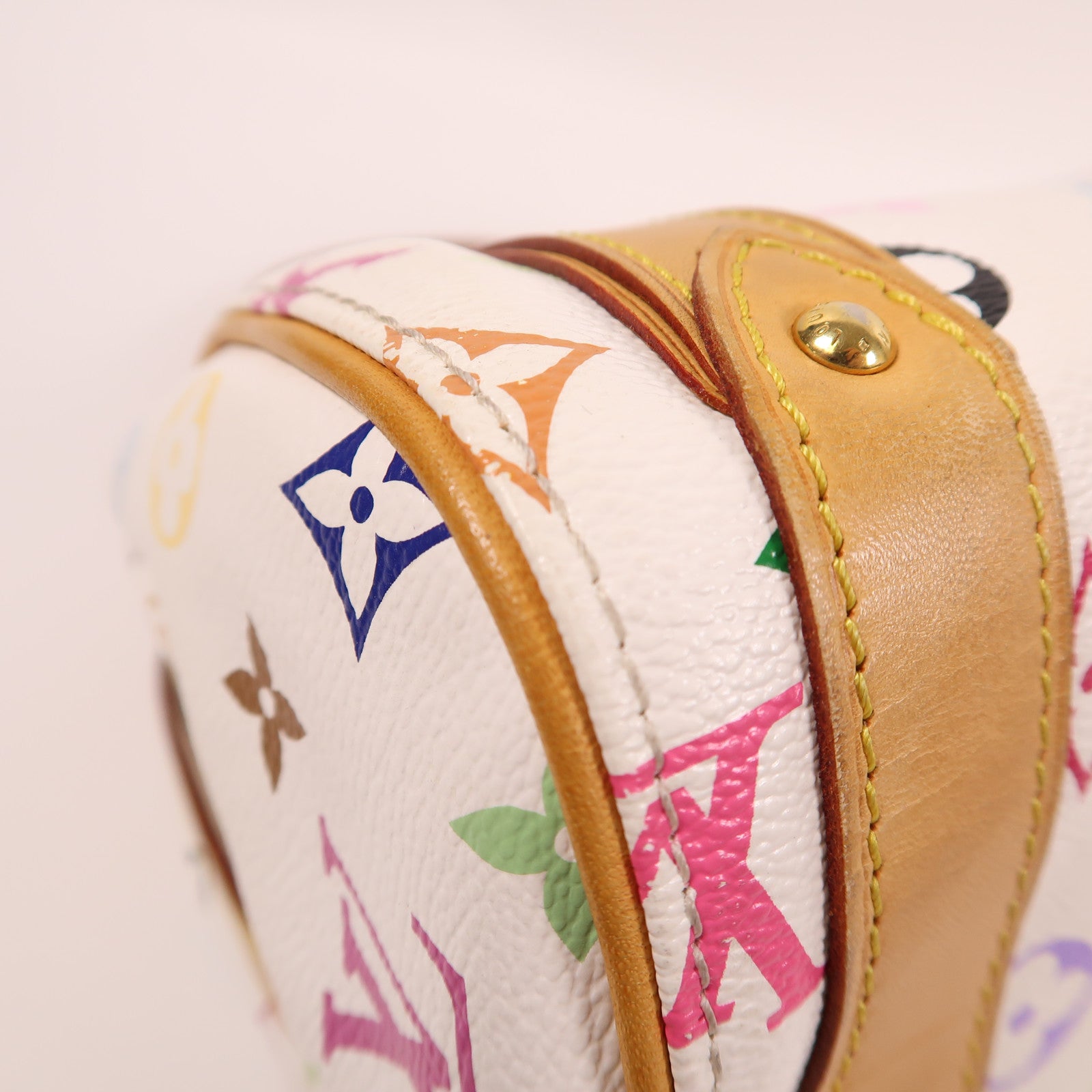 LOUIS VUITTON 【激減優惠】Monogram Multicolore Priscilla金扣手挽袋白色