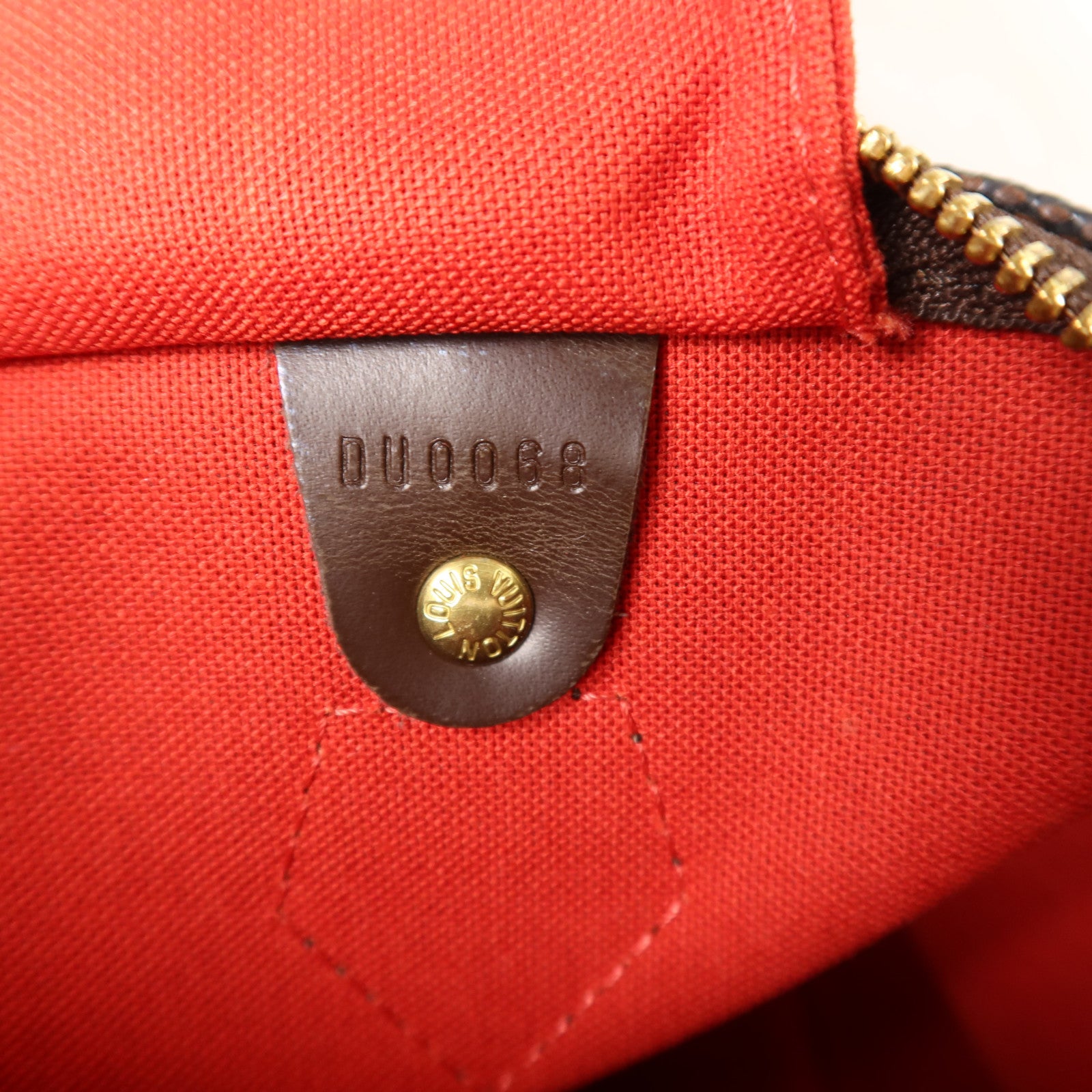 LOUIS VUITTON Damier Speedy 30金扣手挽袋