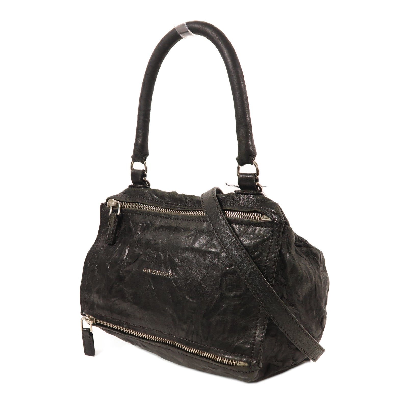 GIVENCHY 牛皮皮革Pandora銀扣手挽肩背兩用袋