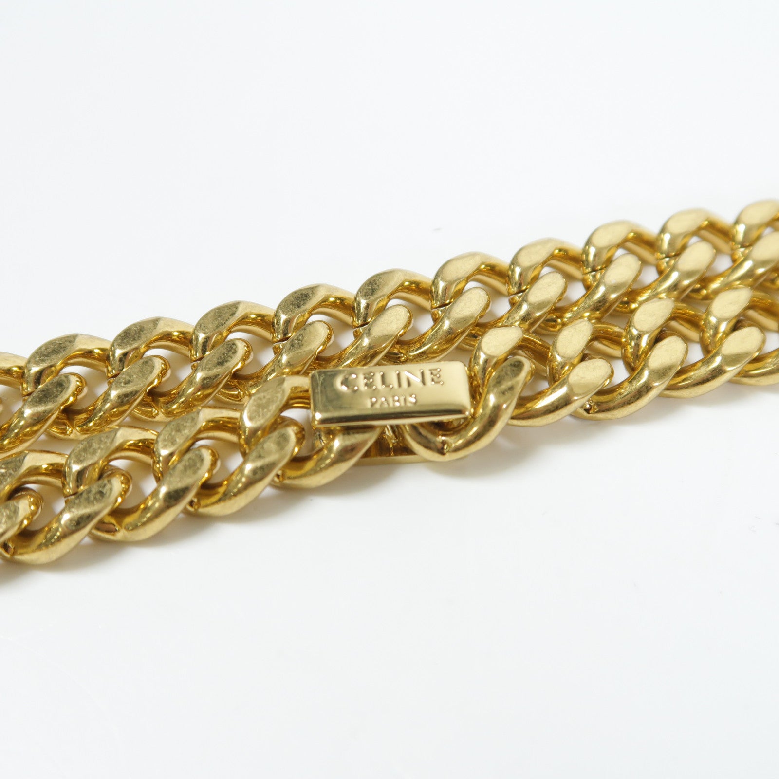 CELINE 牛皮皮革Shoulder Bag金扣鏈帶肩背袋