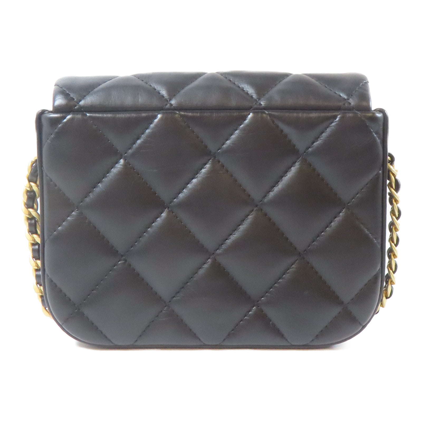 CHANEL 【激減優惠】菱格羊皮皮革Flap Bag金扣鏈帶肩背袋黑色
