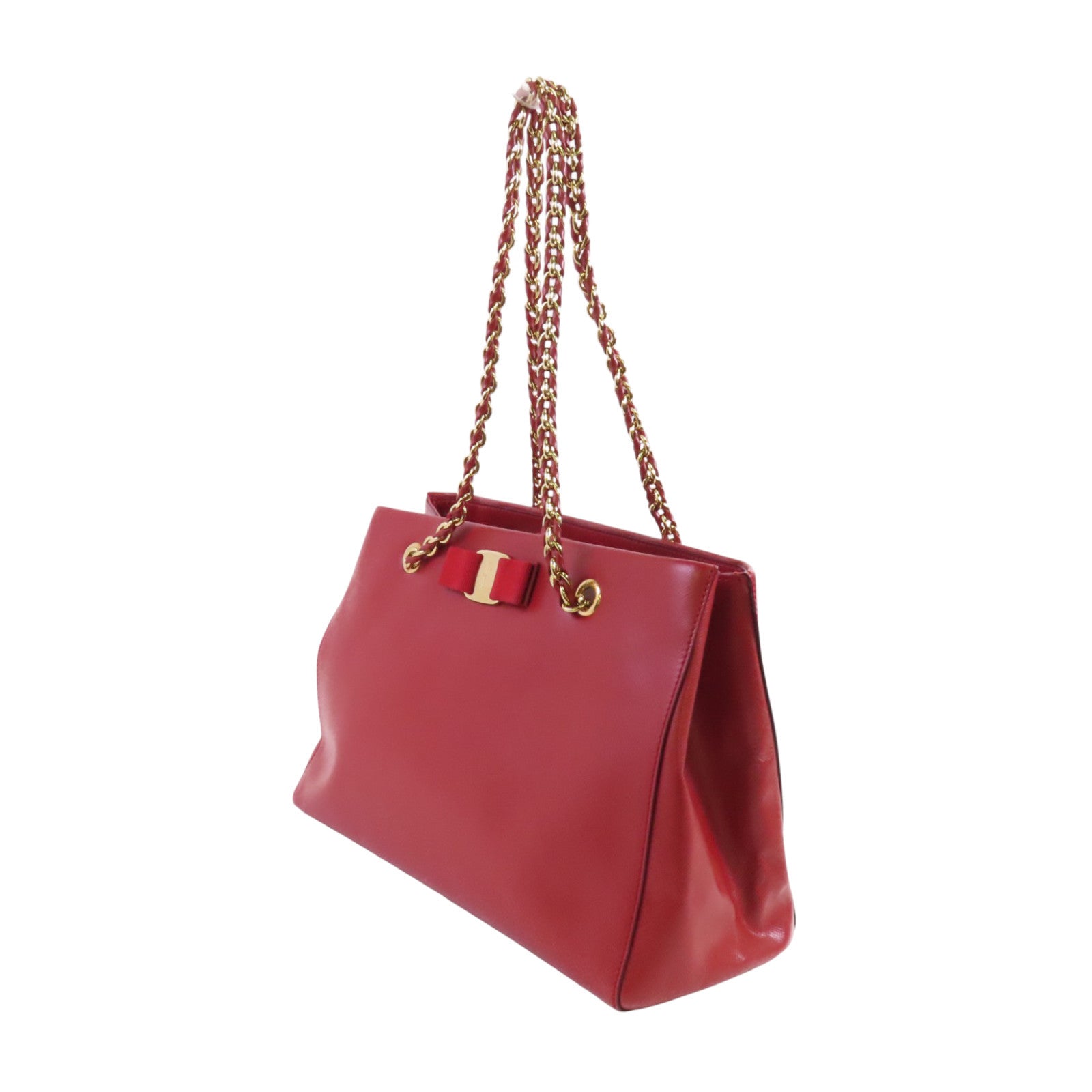 Salvatore Ferragamo 牛皮皮革Shoulder Bag金扣鏈帶肩背袋