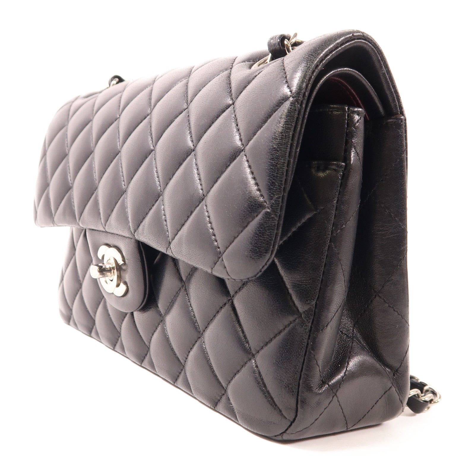 CHANEL 【激減優惠】羊皮皮革Classic 23銀扣鏈帶肩背袋黑色