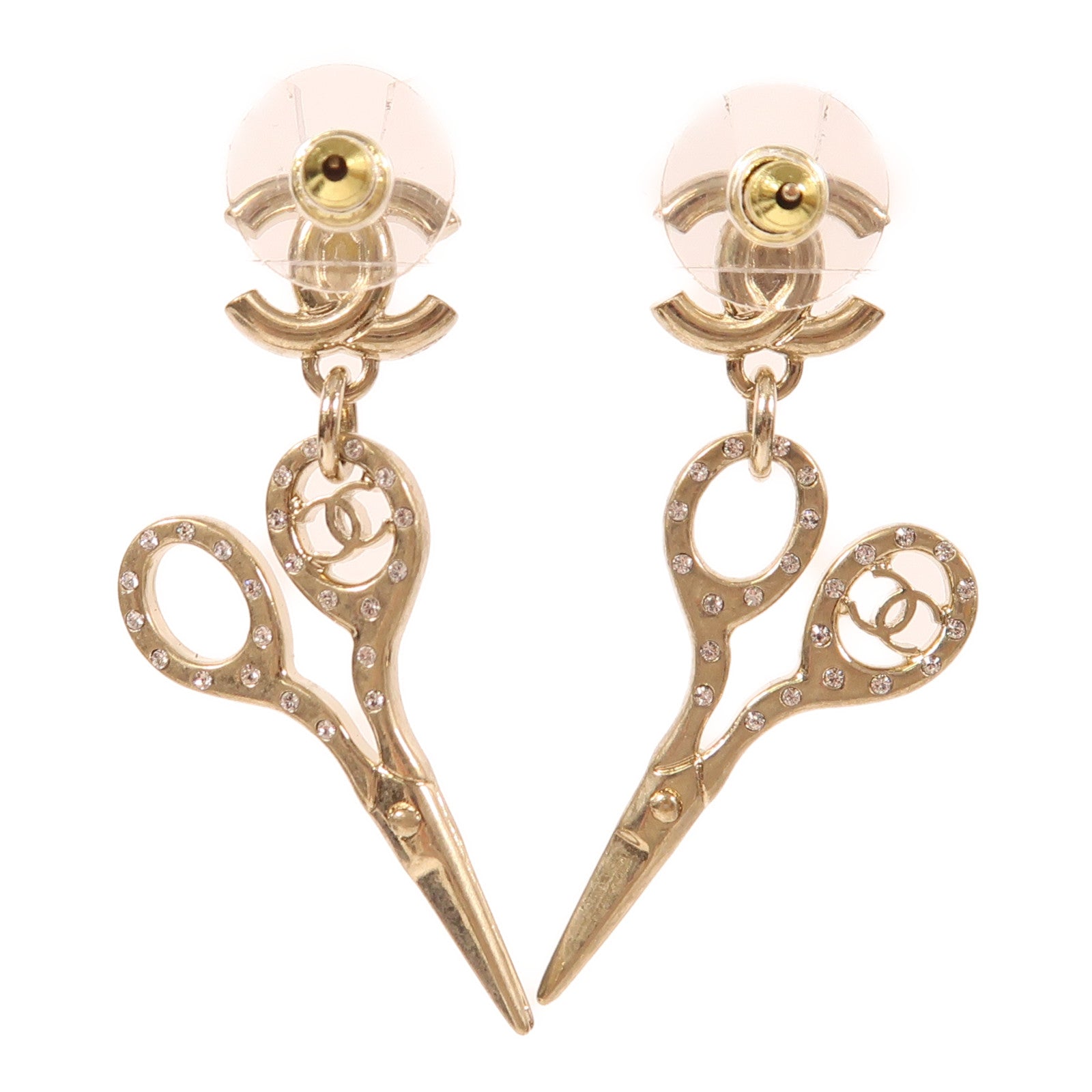 CHANEL CC Earrings Metal Gold