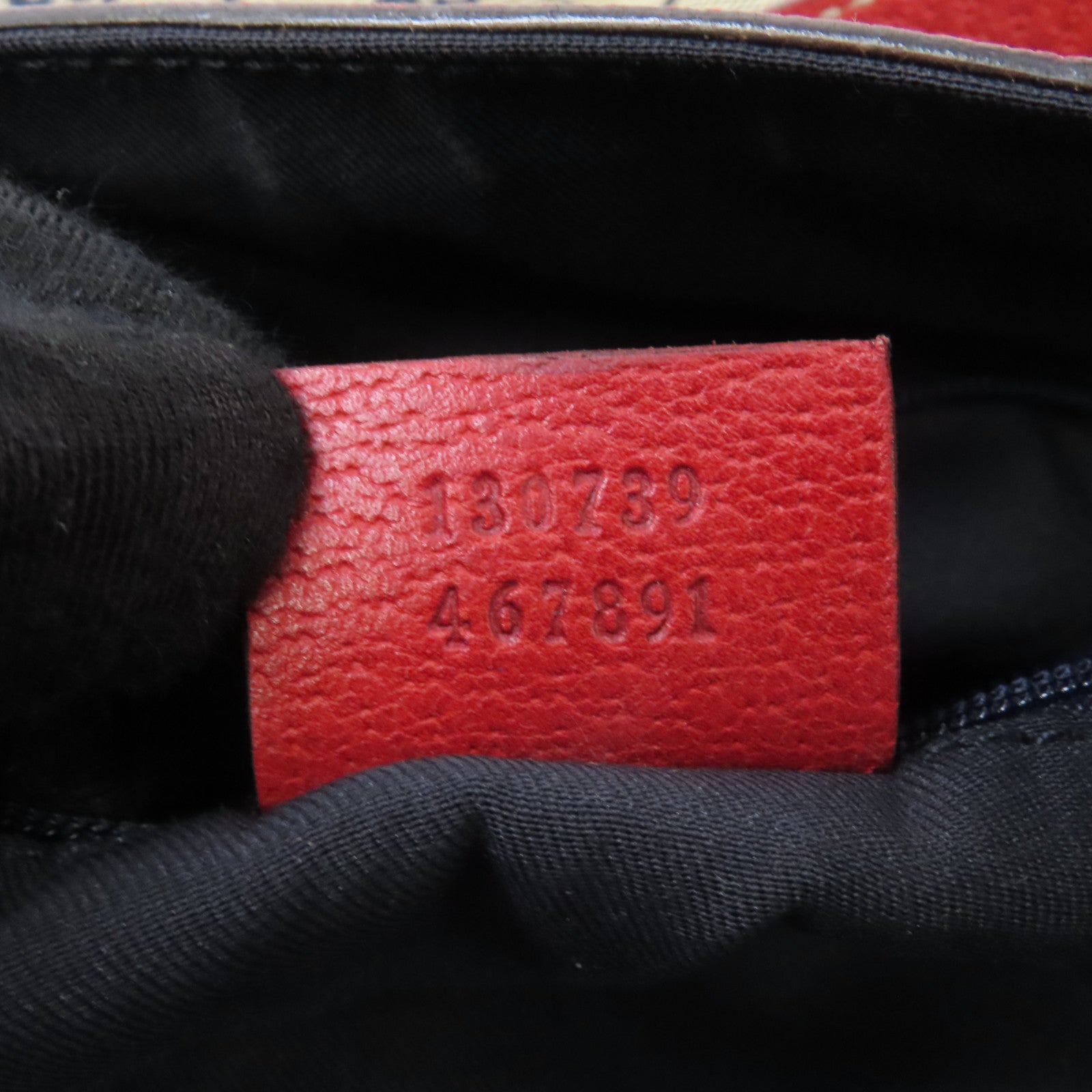 GUCCI 帆布Hand Bag金扣手挽袋啡色/紅色