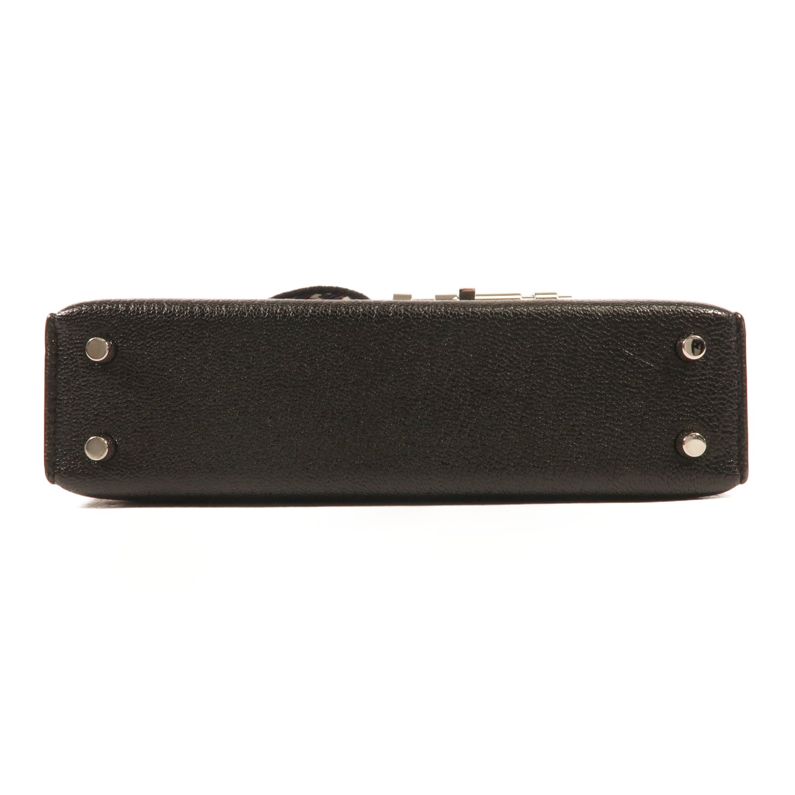 HERMES Chevre皮革Mini Verrou銀扣肩背袋