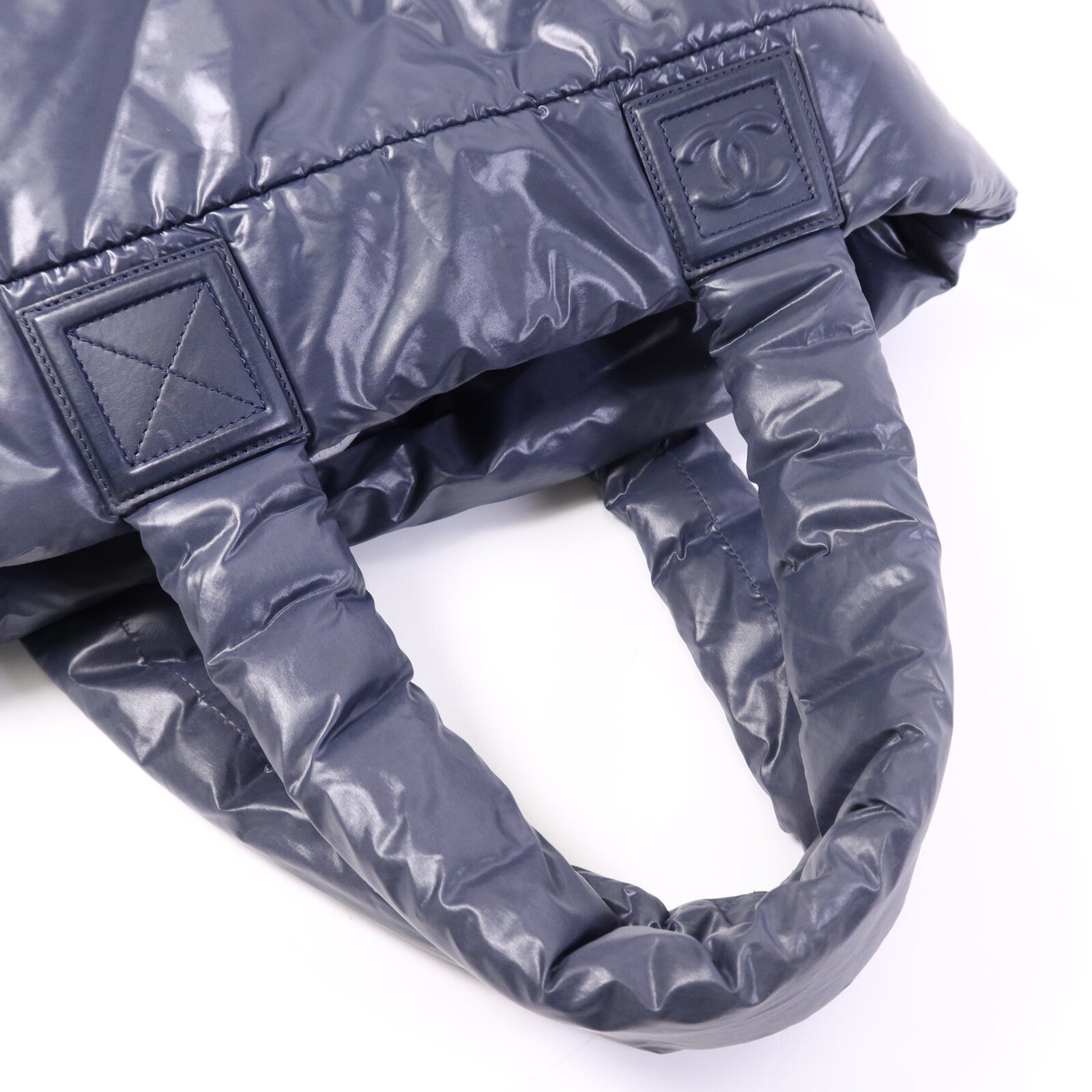 CHANEL 尼龍Coco Cocoon HandBag銀扣手挽袋