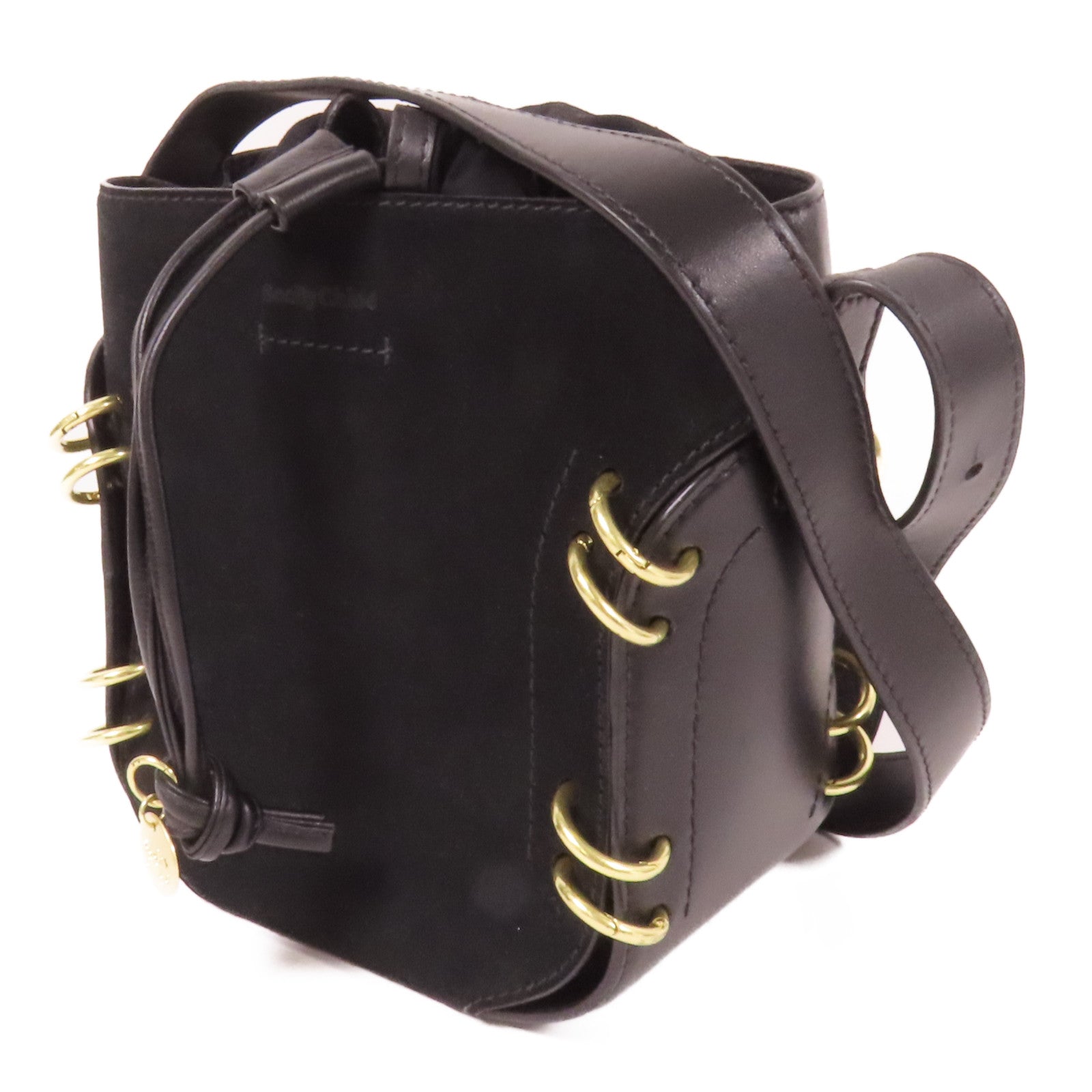 SEE BY CHLOE 麂皮/牛皮皮革Shoulder Bag金扣肩背袋