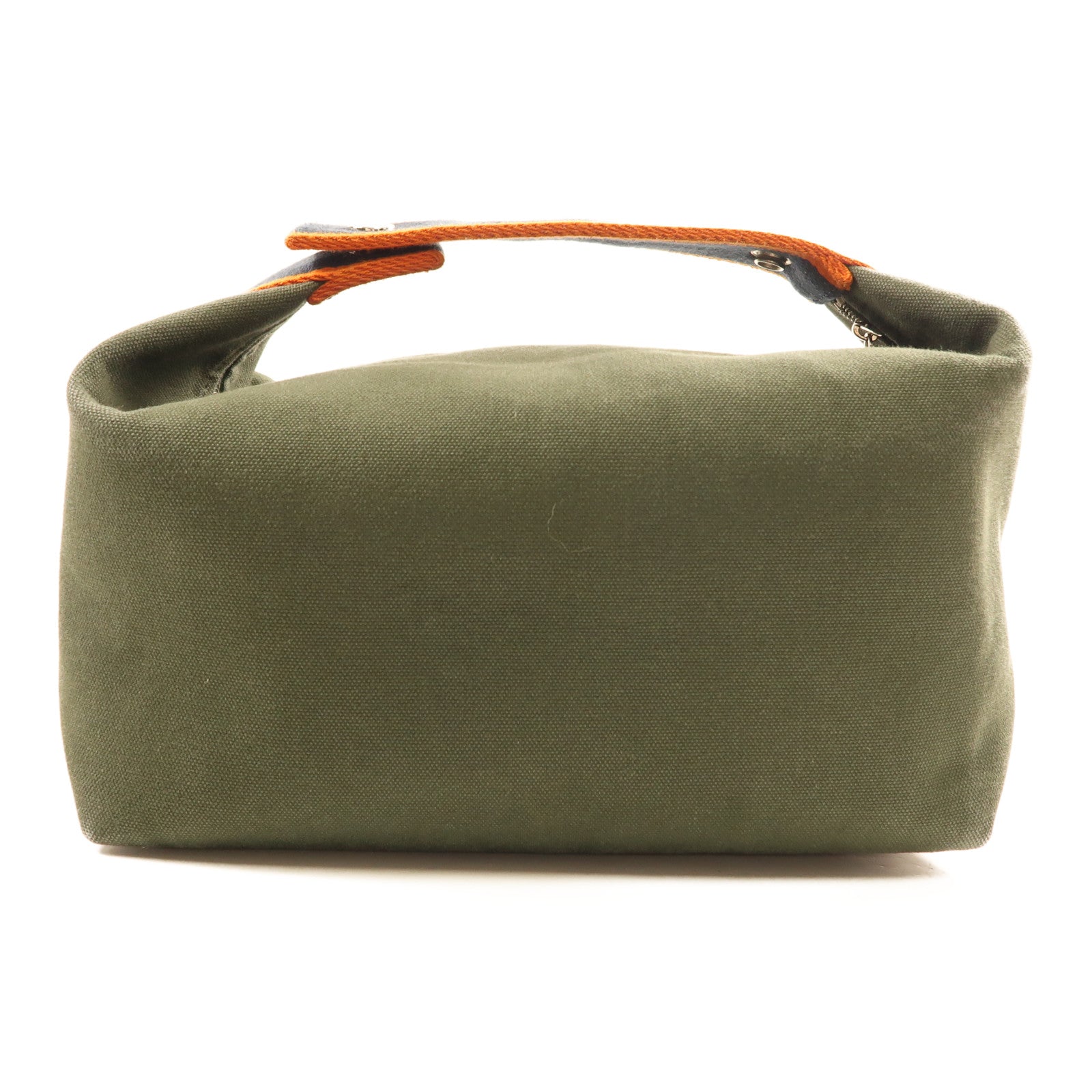HERMES 帆布Bride A Brac Case Large銀扣手挽袋Vert Foret