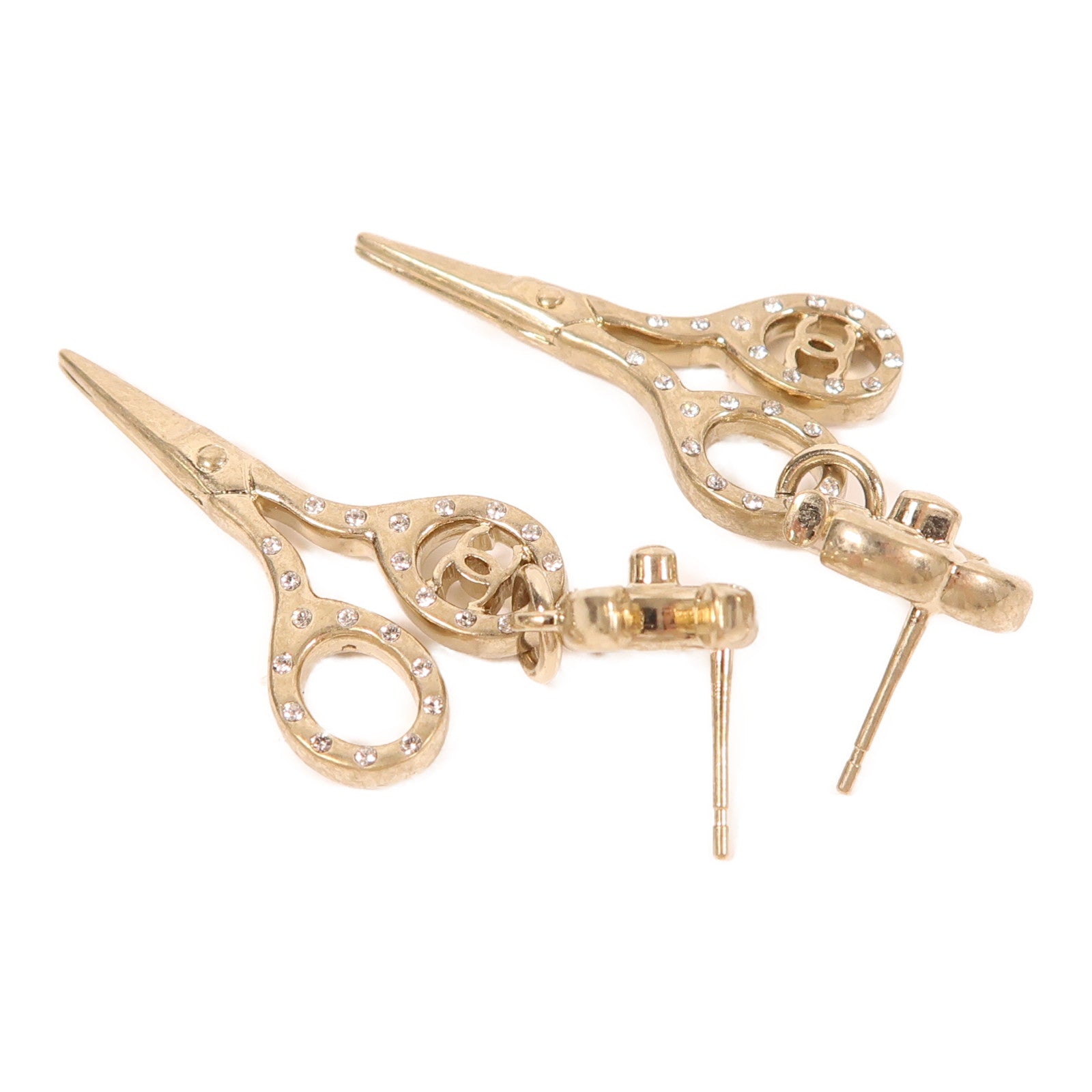 CHANEL CC Earrings Metal Gold