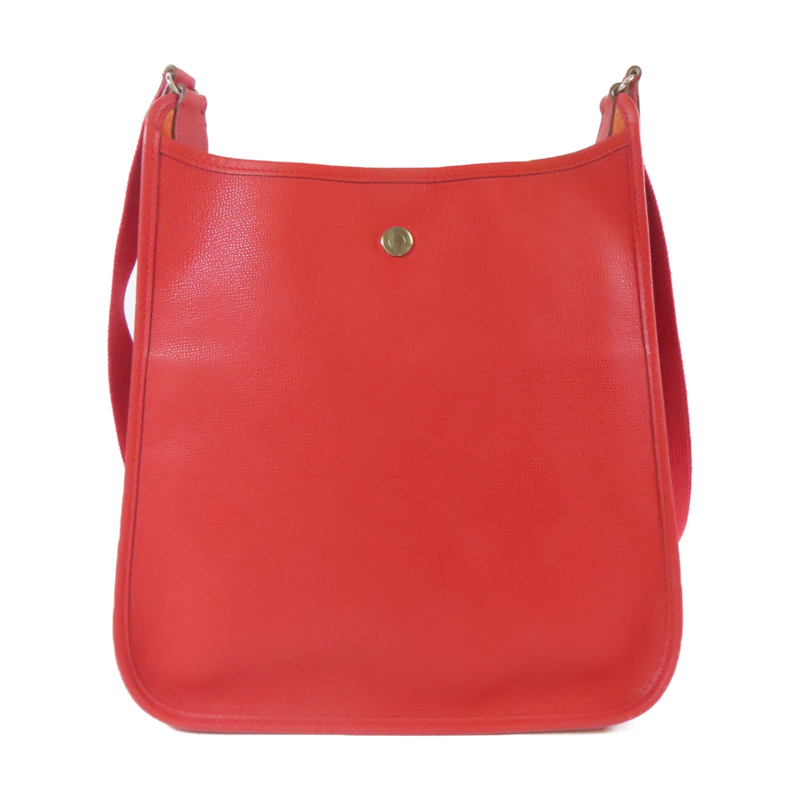 HERMES Epsom皮革Vespa Shoulder Bag銀扣肩背袋法拉利紅色