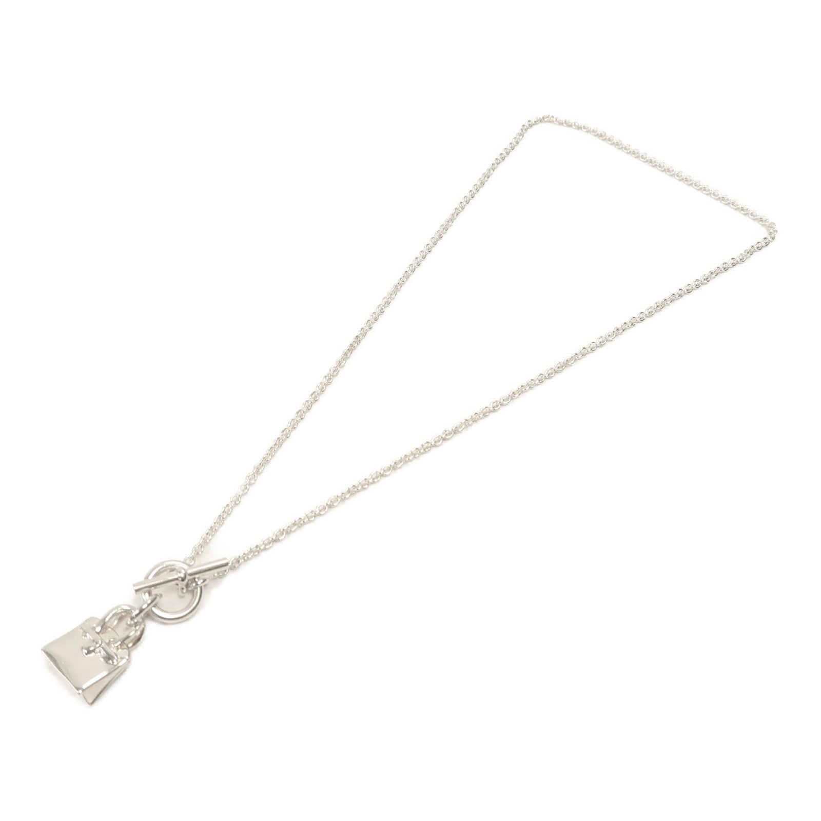 HERMES 925純銀Birkin Pendant項鏈銀色