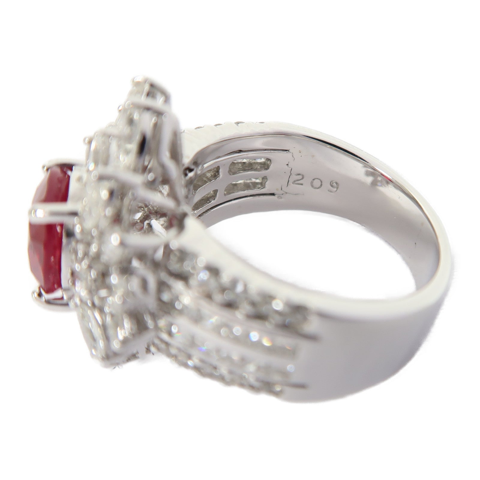 JEWELRY 18K白金Ruby Ring戒指US#6.5