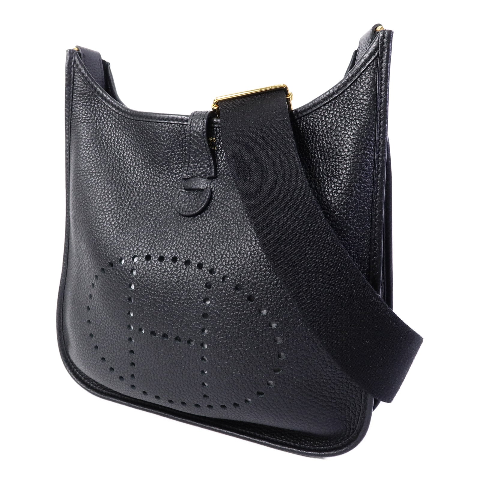 HERMES Clemence皮革Evelyne PM肩背袋Noir
