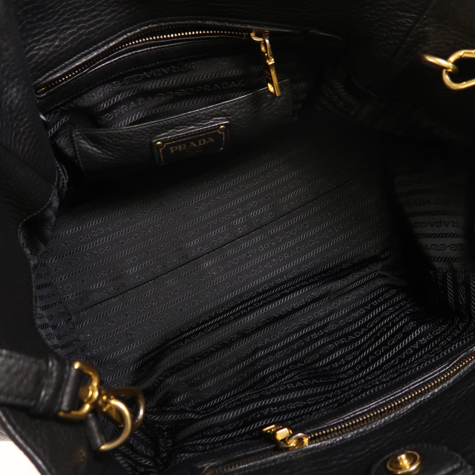 PRADA 牛皮皮革2 Way Shoulder金扣手挽肩背兩用袋