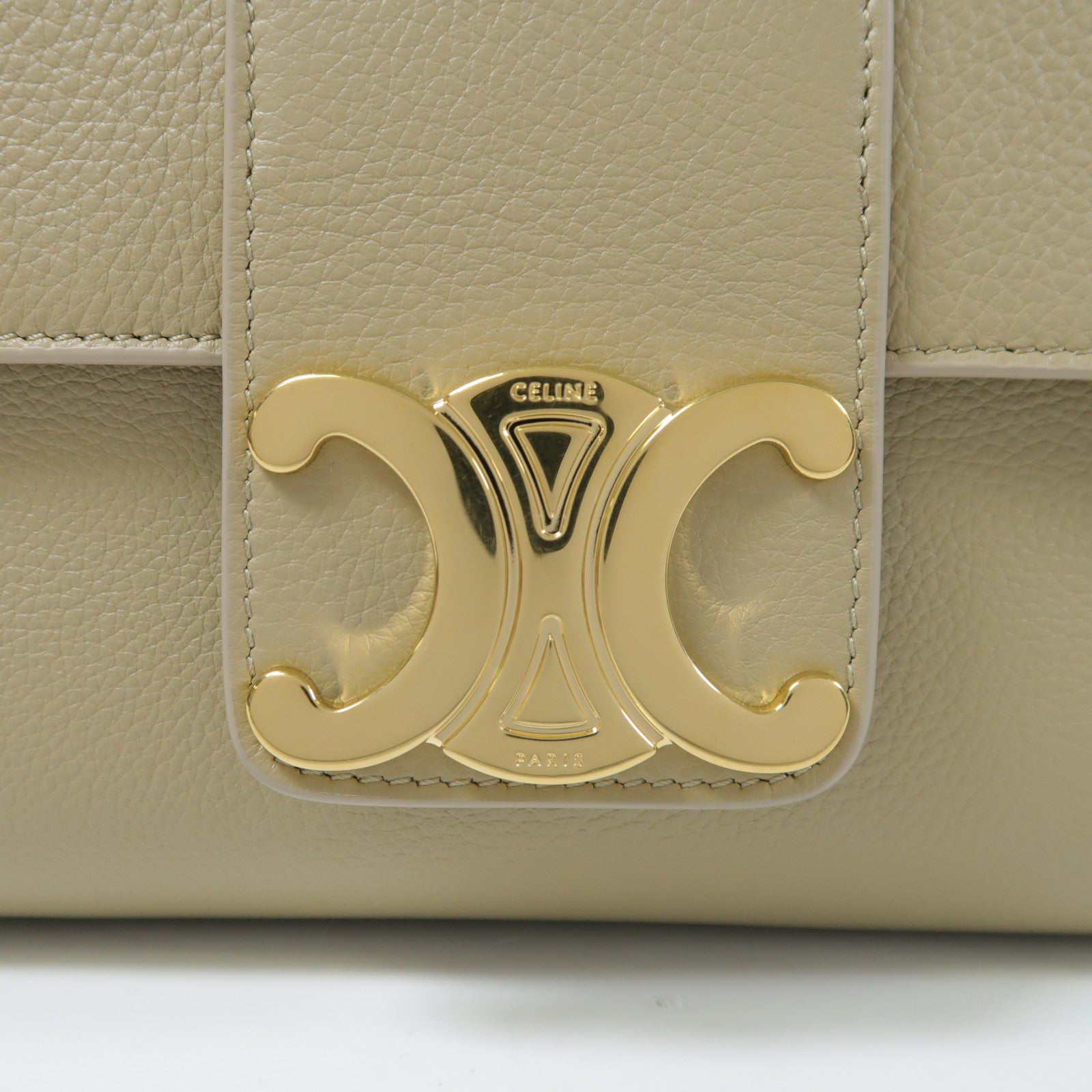 CELINE 牛皮皮革Shoulder Bag金扣鏈帶肩背袋