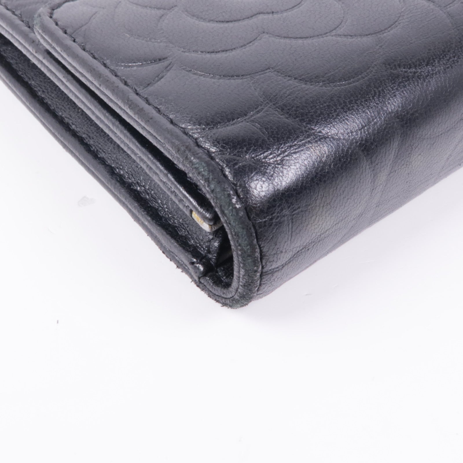 CHANEL 羊皮皮革Long Wallet銀扣長錢包