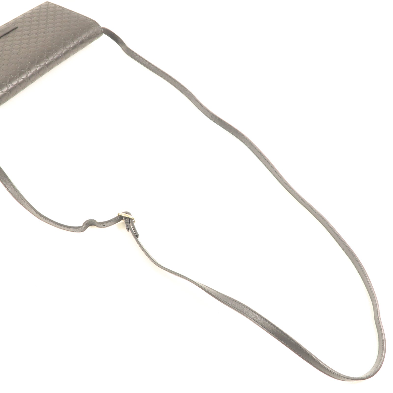 GUCCI Guccissima皮革Shoulder Wallet金扣肩背袋黑色