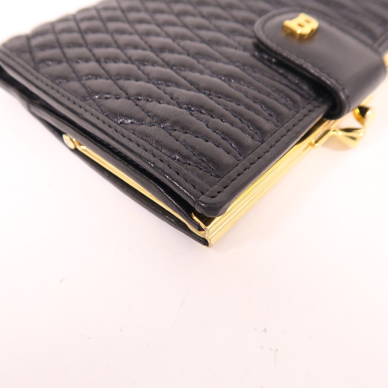 BALLY GHW Wallet Lambskin Leather Black