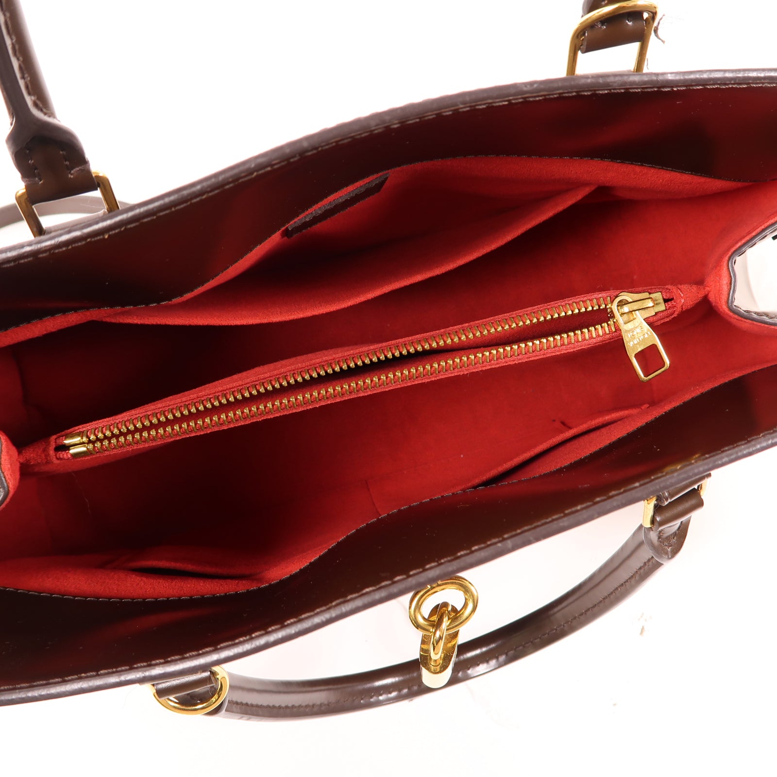 LOUIS VUITTON Damier Rivoli金扣手挽肩背兩用袋啡色