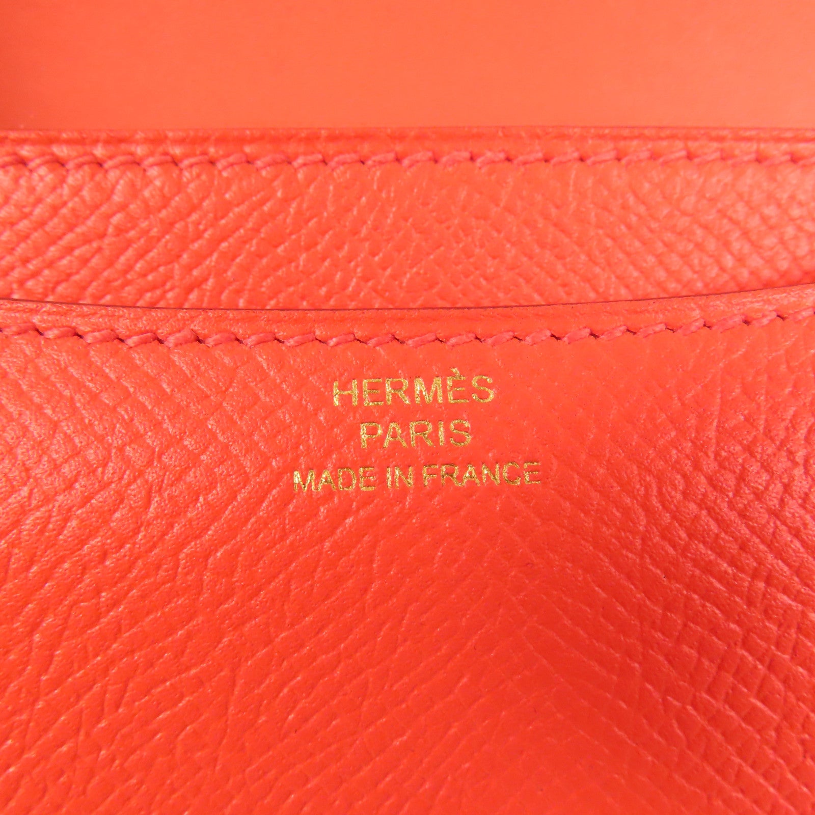 HERMES Epsom皮革Constance Mini金扣肩背袋Red