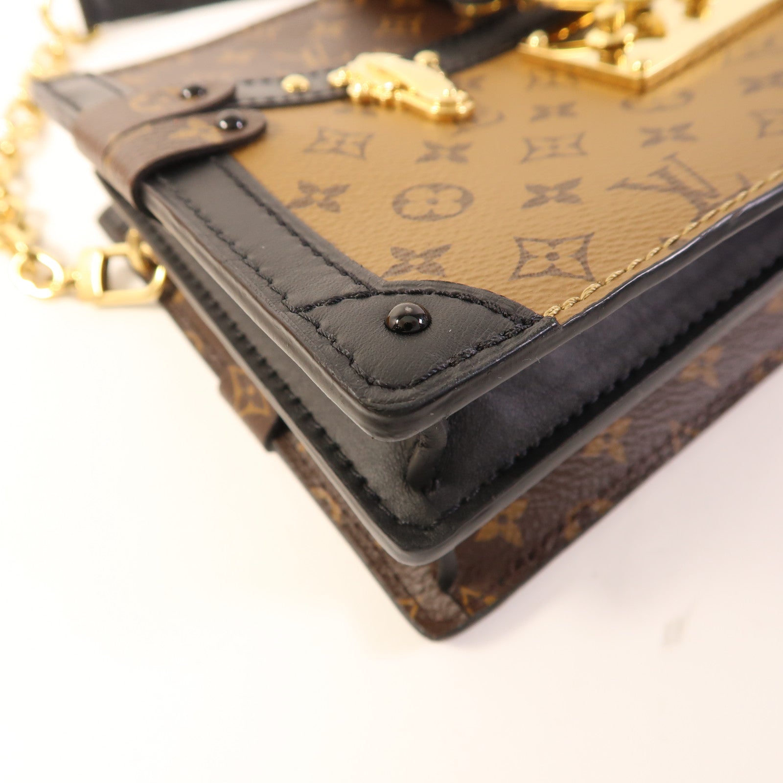 LOUIS VUITTON LV GHW Trunk Clutch Shoulder Bag M43596 Monogram Reverse Brown