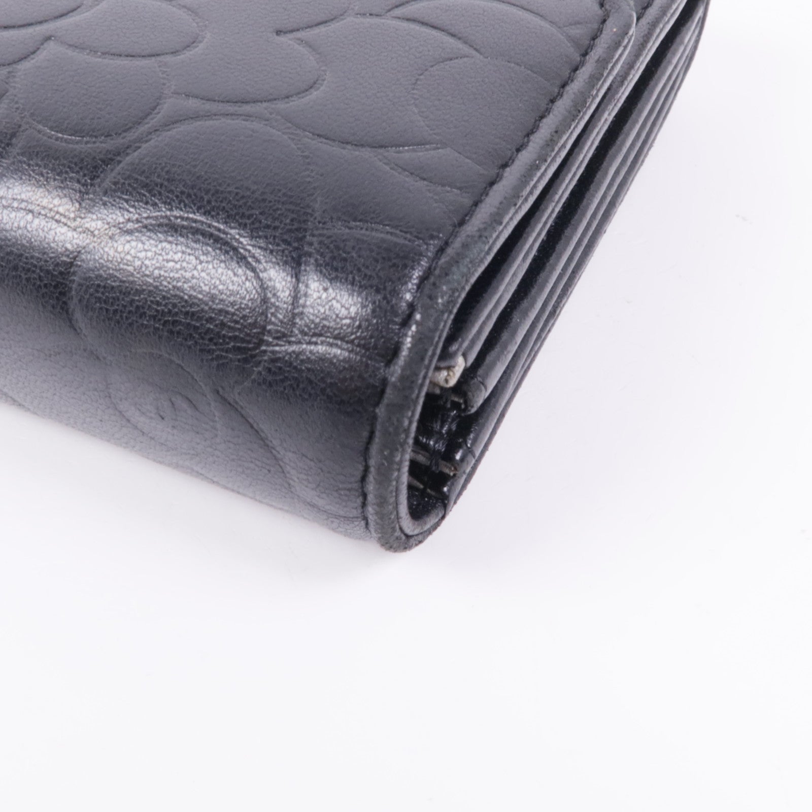 CHANEL 羊皮皮革Long Wallet銀扣長錢包