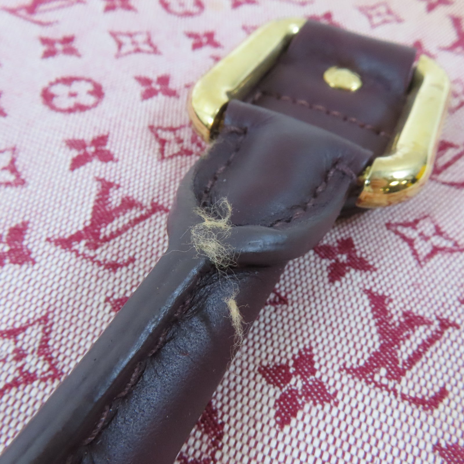 LOUIS VUITTON Monogram Mini Alma Haut金扣手挽袋紅色