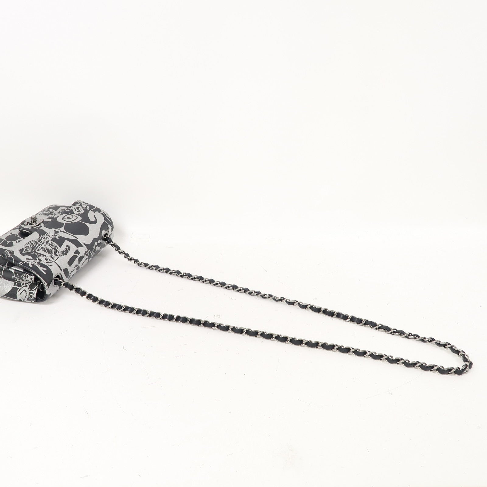 CHANEL (PRICE DOWN) CC SHW Chain Shoulder Bag Calfskin Leather Black/Silver
