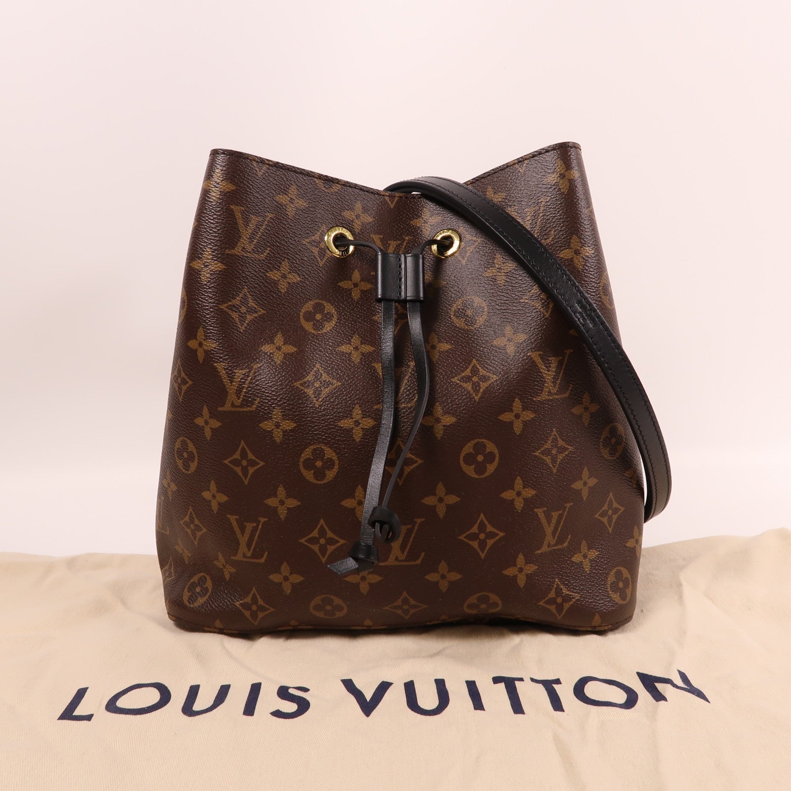 LOUIS VUITTON Monogram Neo Noe MM金扣肩背袋啡色
