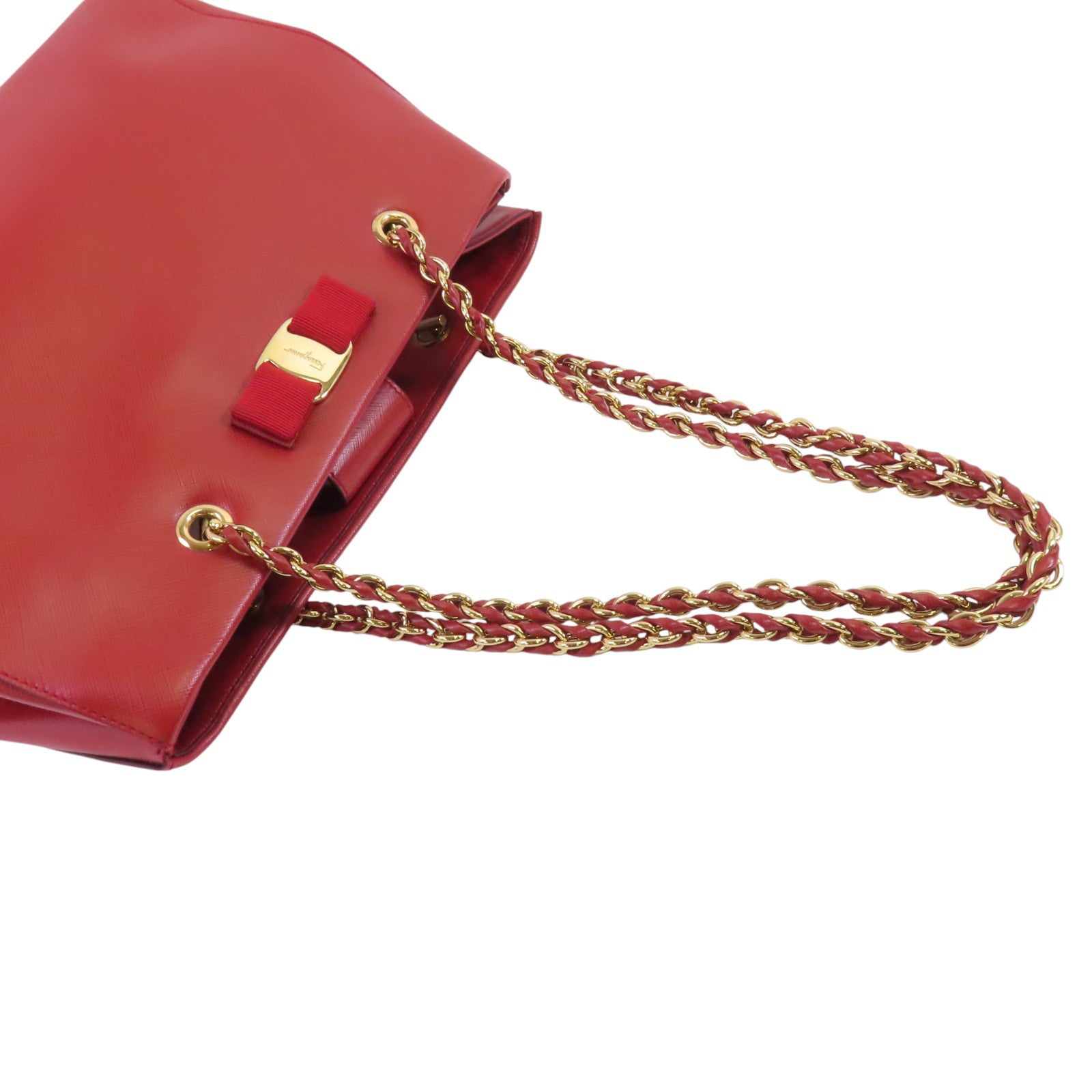 Salvatore Ferragamo 牛皮皮革Shoulder Bag金扣鏈帶肩背袋