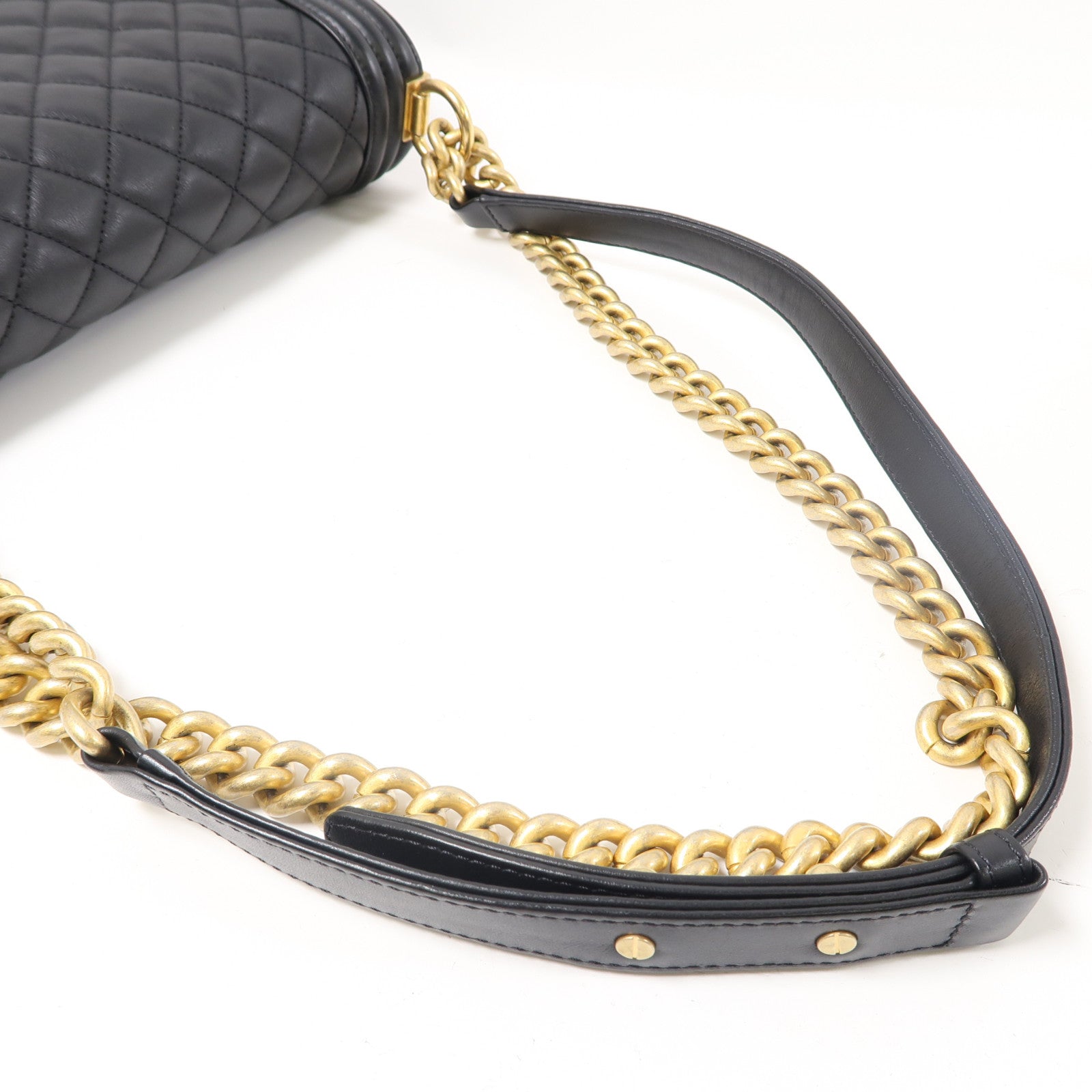 CHANEL 【激減優惠】菱格羊皮皮革Shoulder Bag金扣鏈帶肩背袋黑色